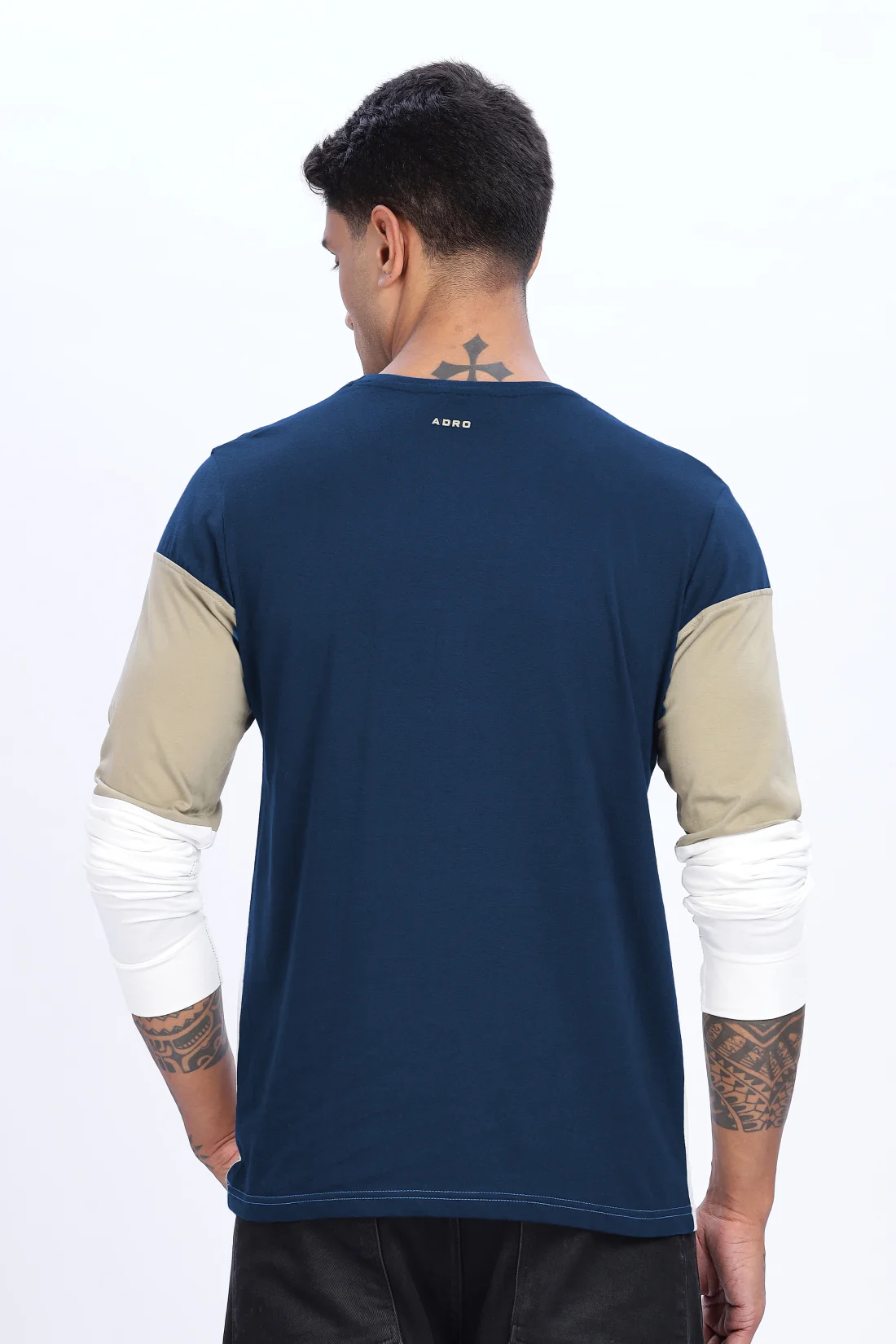 Men Multicolor Stylish Full Sleeve Round Neck T-Shirt - Image 4