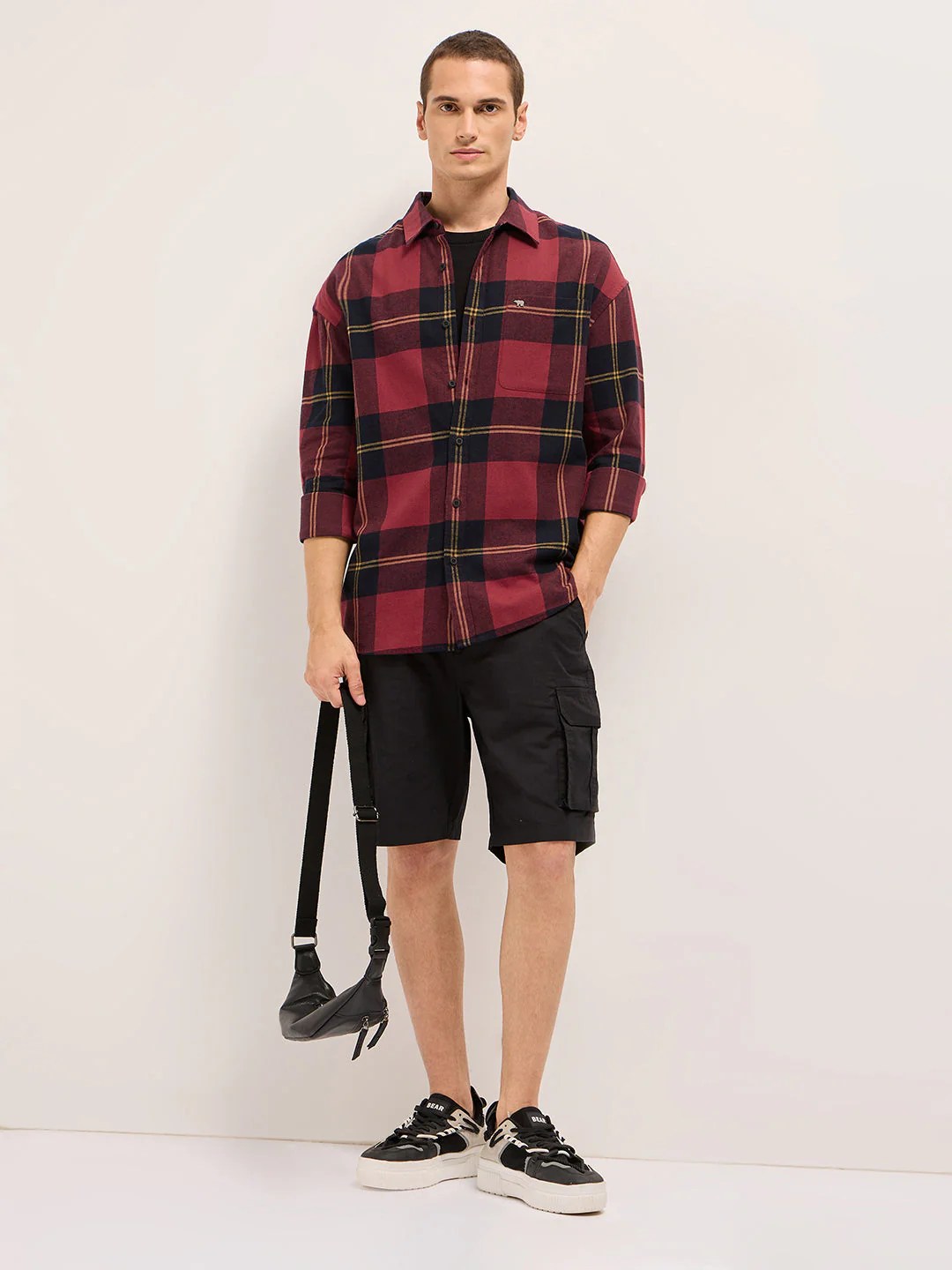 Men Multicolor Tartan Checked Relaxed Fit Casual Shirt - Image 4