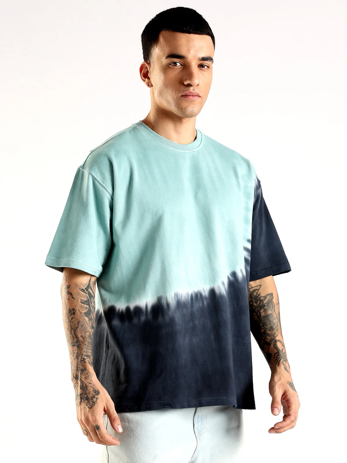 Men Multicolor Trendy Oversized Baggy Fit Drop Shoulder T-Shirt - Image 3