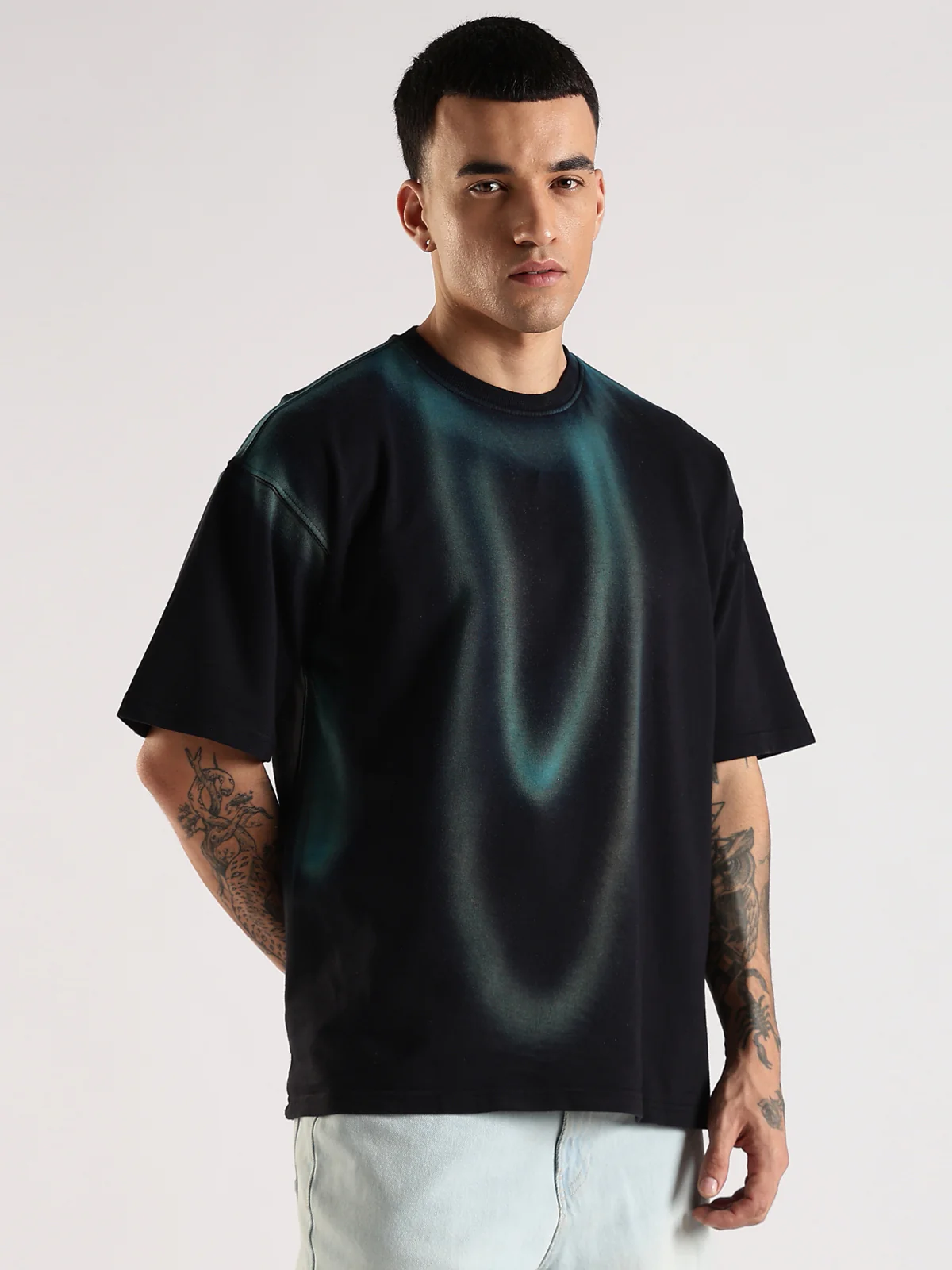 Men Multicolor Trendy Oversized Baggy Fit T-Shirt - Image 3