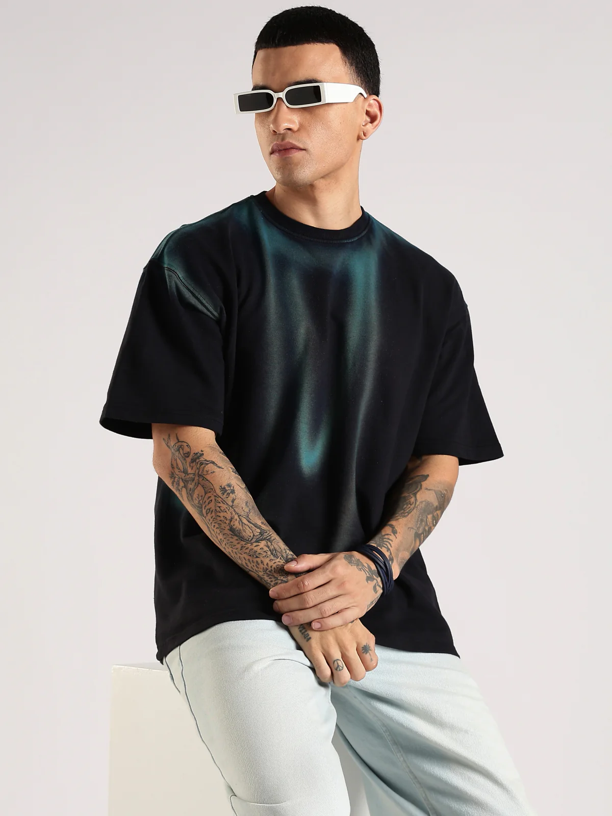 Men Multicolor Trendy Oversized Baggy Fit T-Shirt - Image 6