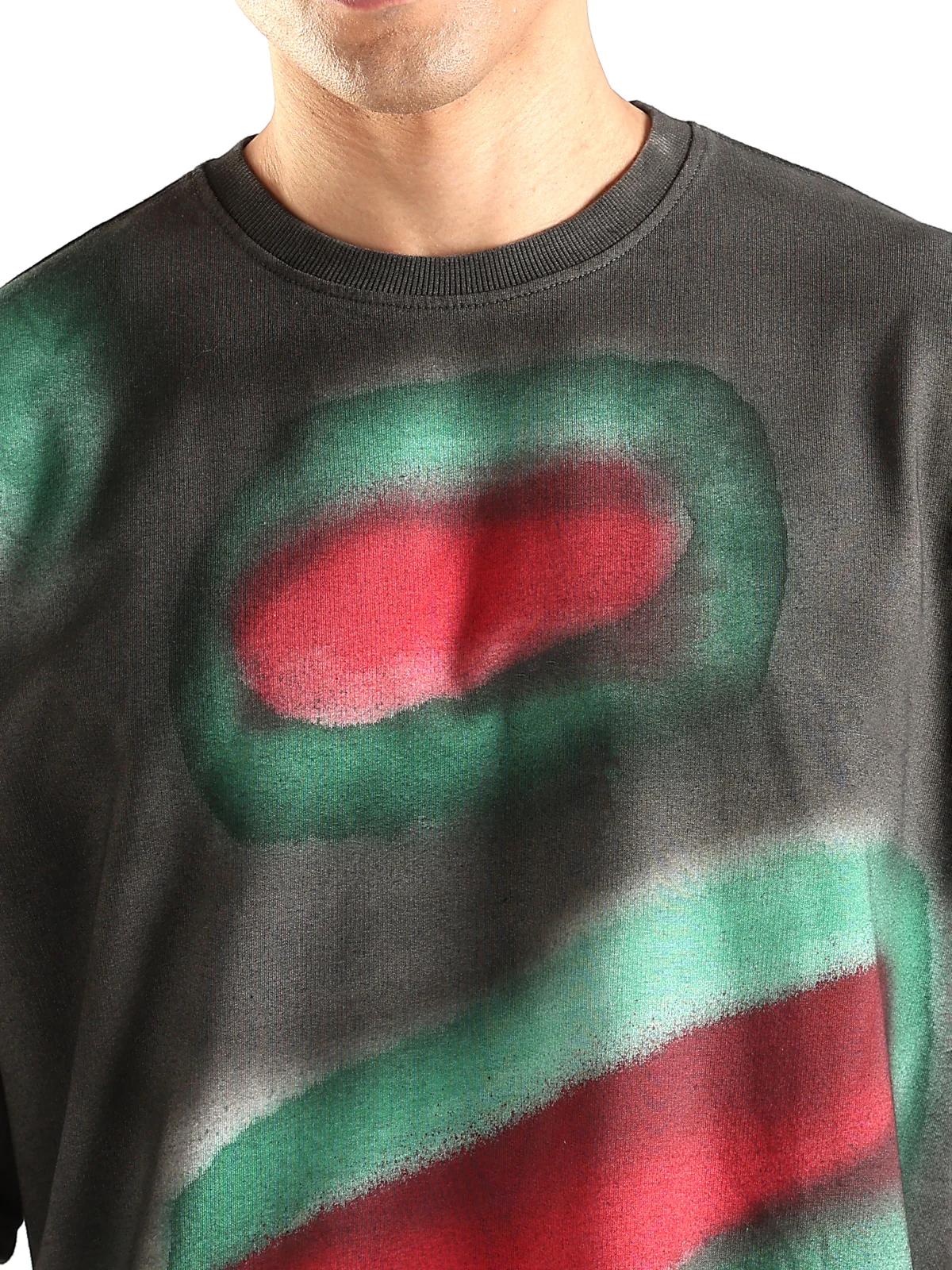 Men Multicolor Trendy Oversized Crew Neck T-Shirt - Image 6