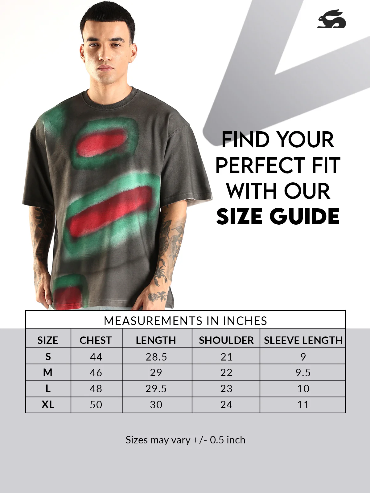 Men Multicolor Trendy Oversized Crew Neck T-Shirt - Image 7