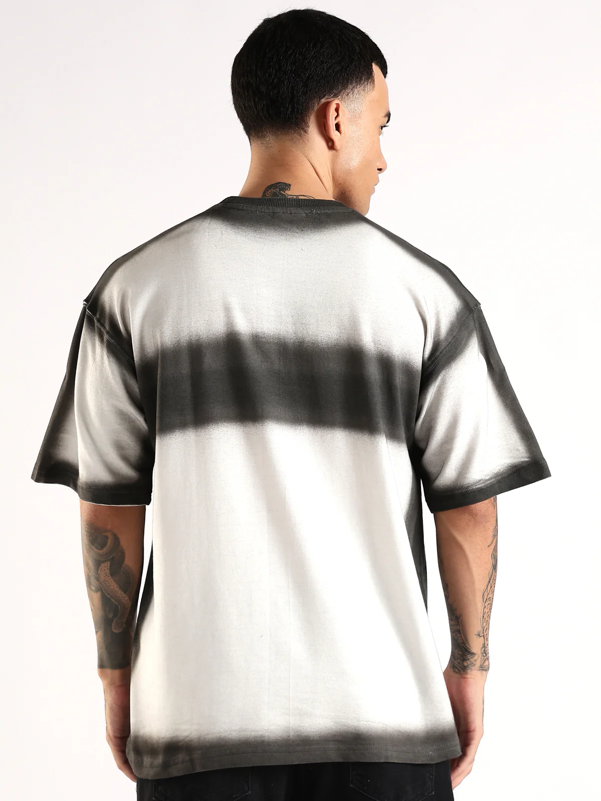 Men Multicolor Trendy Oversized French Terry Cotton Heavy Fabric Crew Neck T-Shirt - Image 4