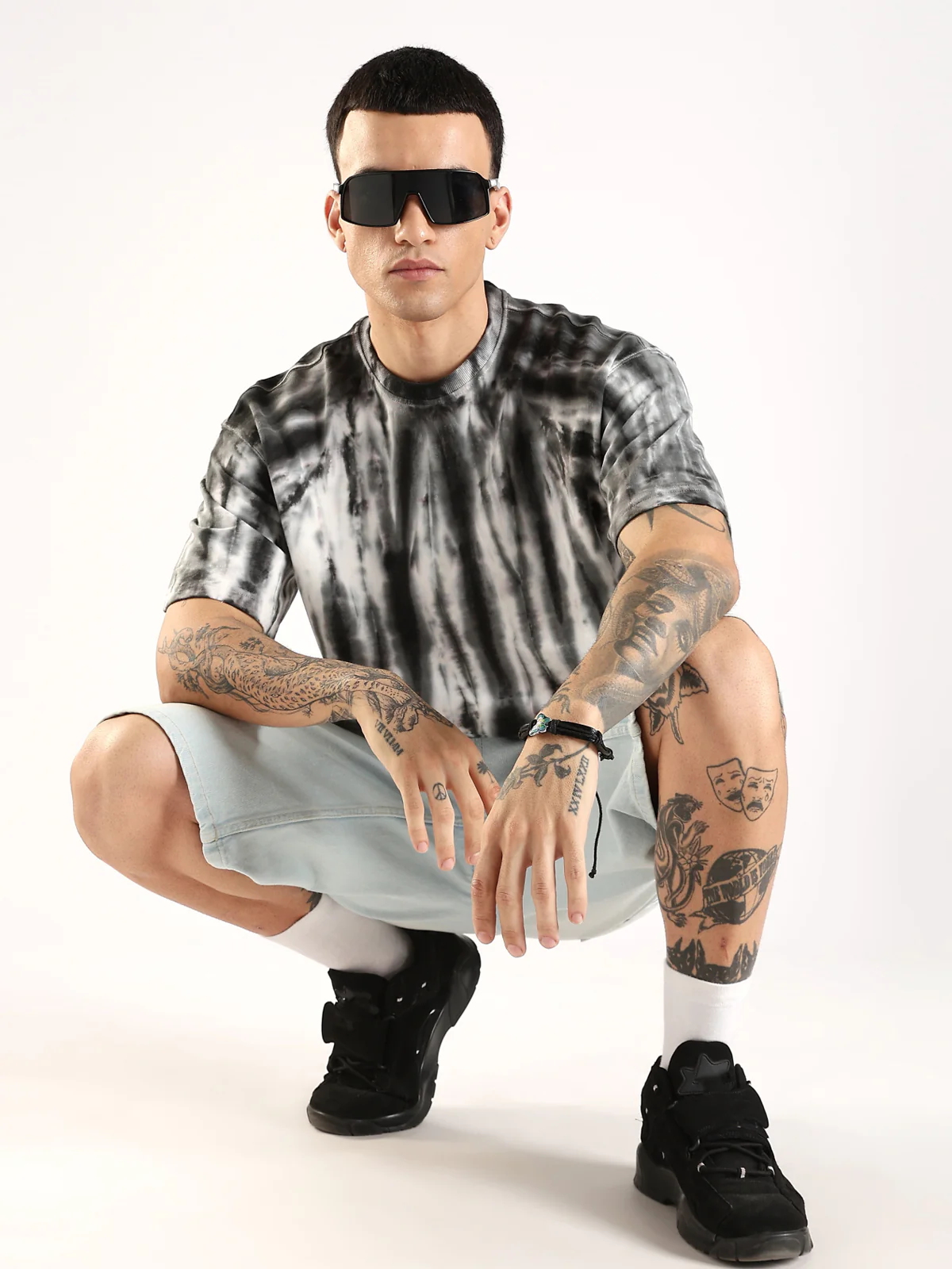 Men Multicolor Trendy Oversized French Terry T-Shirt - Image 6