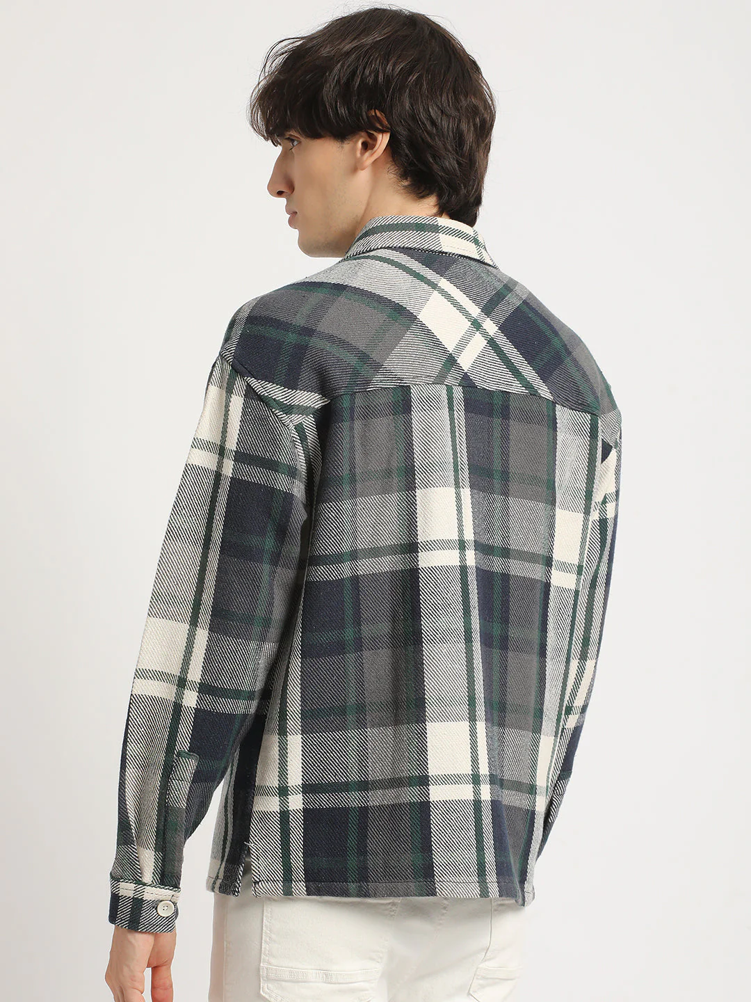 Men Multicolored Checked Regular Fit Overshirt - Image 4