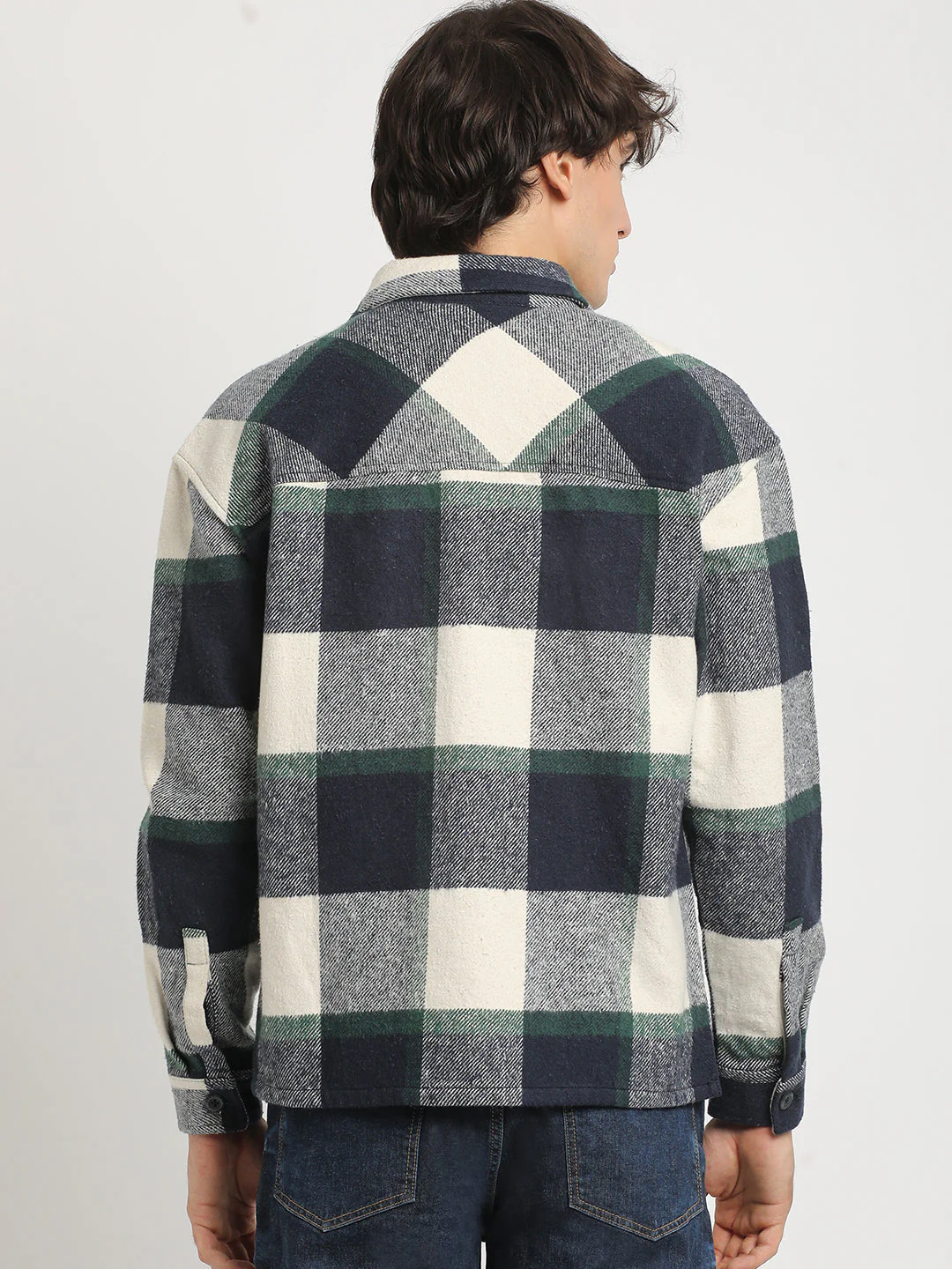 Men Multicolored Checked Regular Fit Overshirt - Image 4