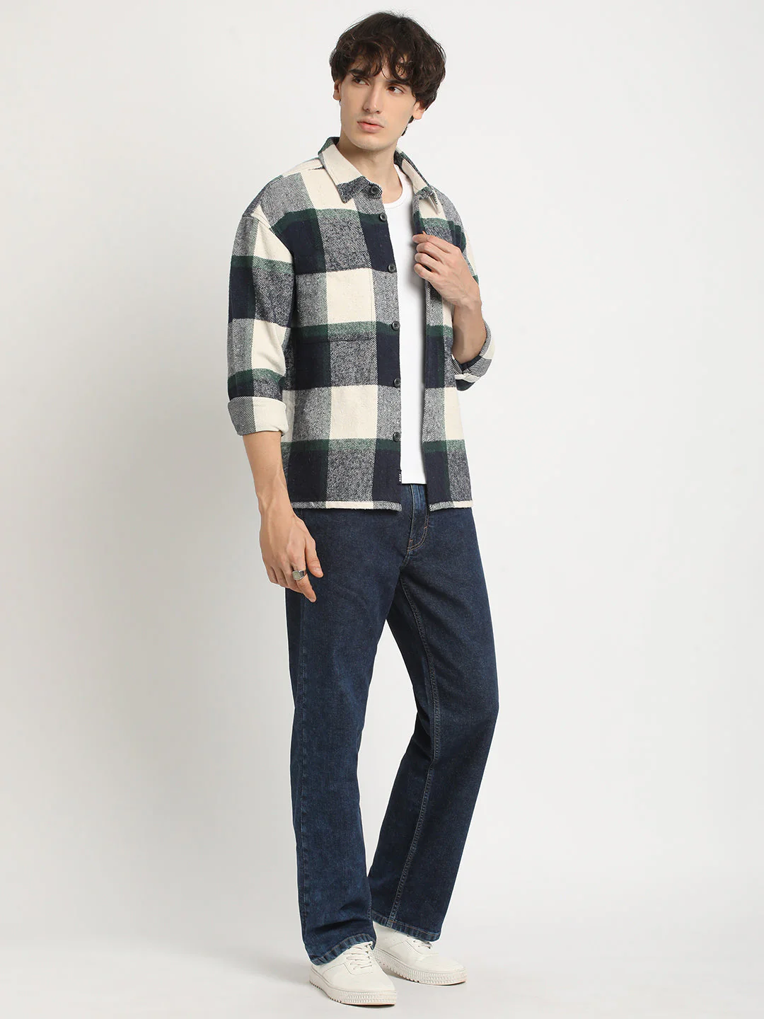 Men Multicolored Checked Regular Fit Overshirt - Image 5