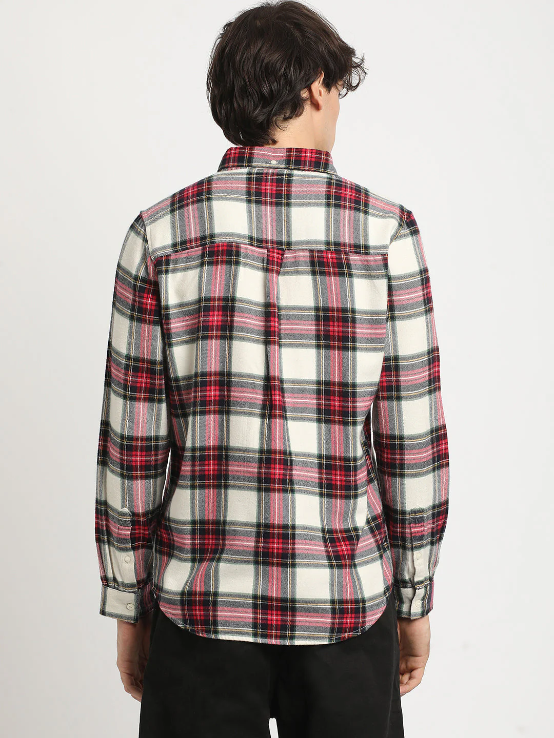 Men  Multicolored Checked Slim Fit Cotton Casual Shirt - Image 4