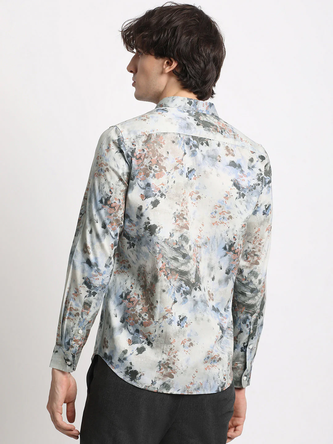 Men Multicolour Printed Slim Fit Cotton Casual Shirt - Image 4