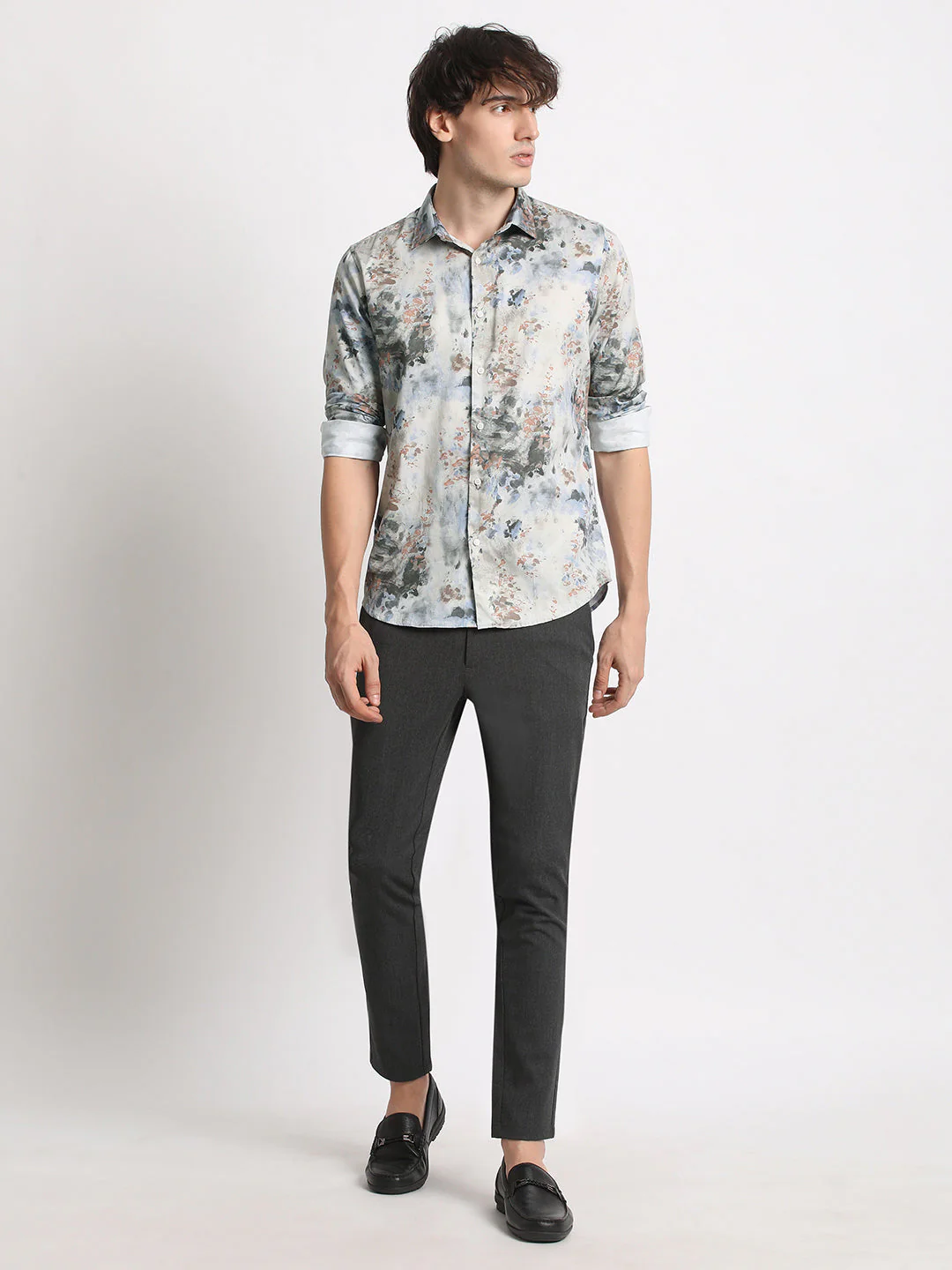 Men Multicolour Printed Slim Fit Cotton Casual Shirt - Image 5
