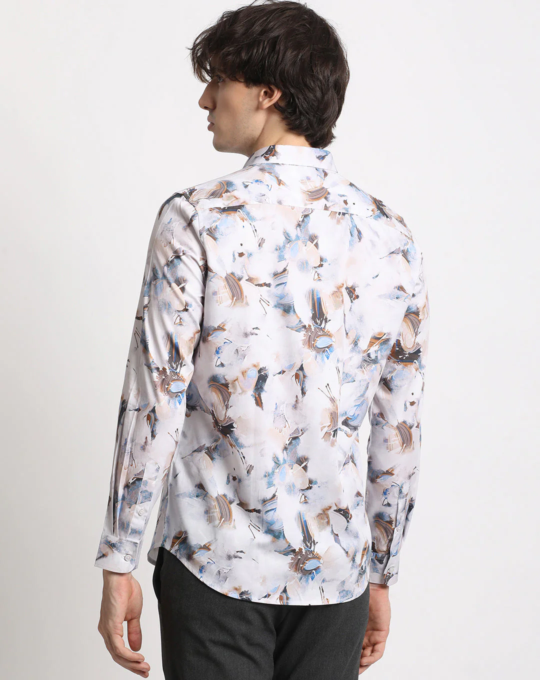 Men Multicolour Printed Slim Fit Cotton Casual Shirt - Image 4