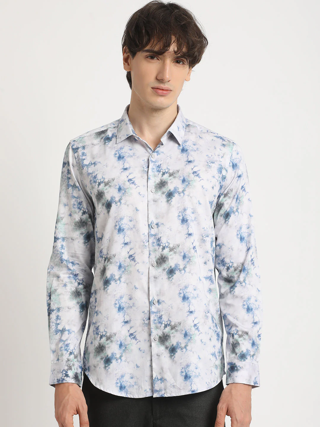 Men Multicolour Printed Slim Fit Cotton Casual Shirt - Image 2