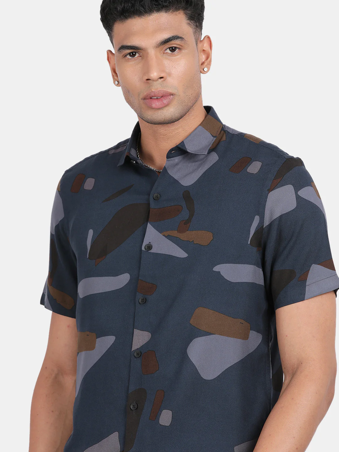Men Multicolour Slim Fit Spread Collar Half Sleeve Casual Shirt - Image 6