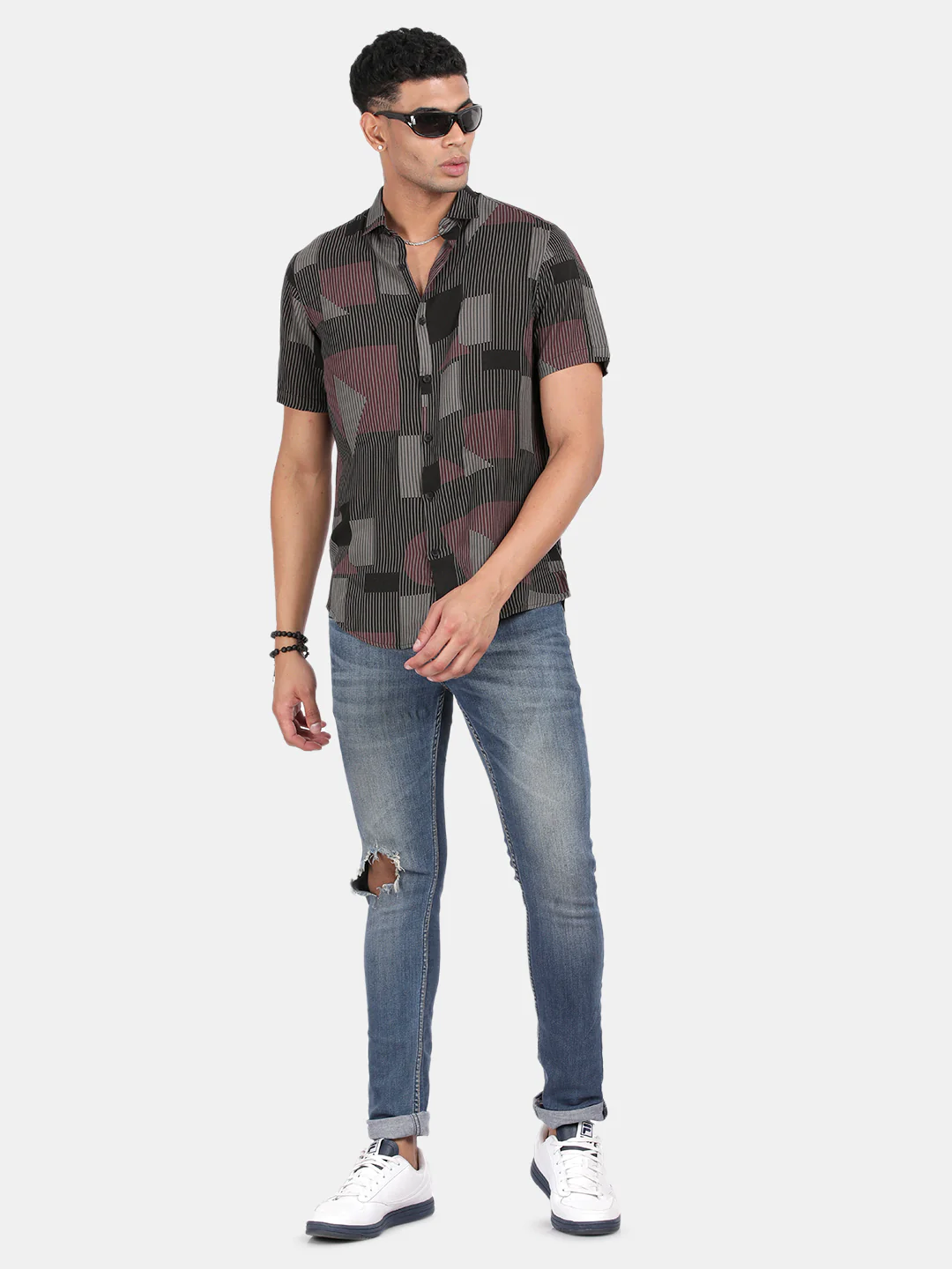 Men Multicolour Slim Fit Spread Collar Half Sleeve Casual Shirt - Image 3
