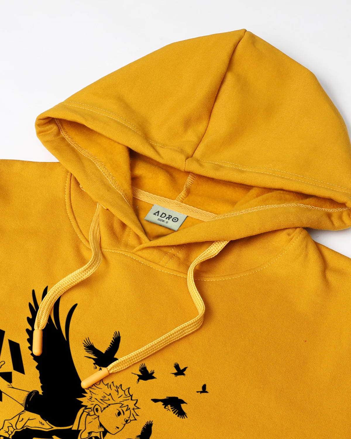 Men Mustard Anime Hoodies - Image 6