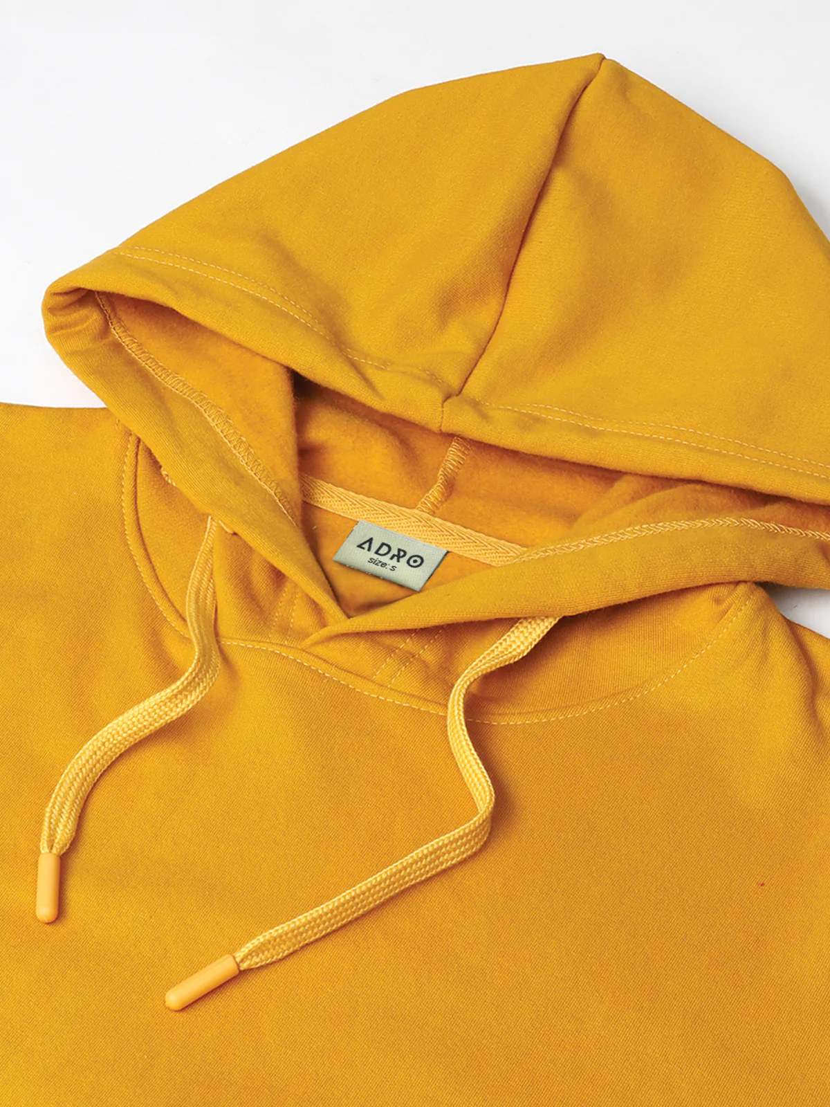 Men Mustard Cotton Fleece Printed Hoodie - Image 5