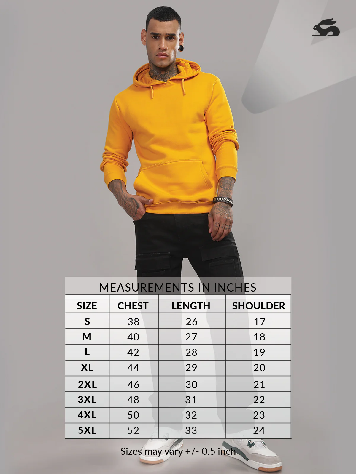 Men Mustard Cotton Fleece Printed Hoodie - Image 6