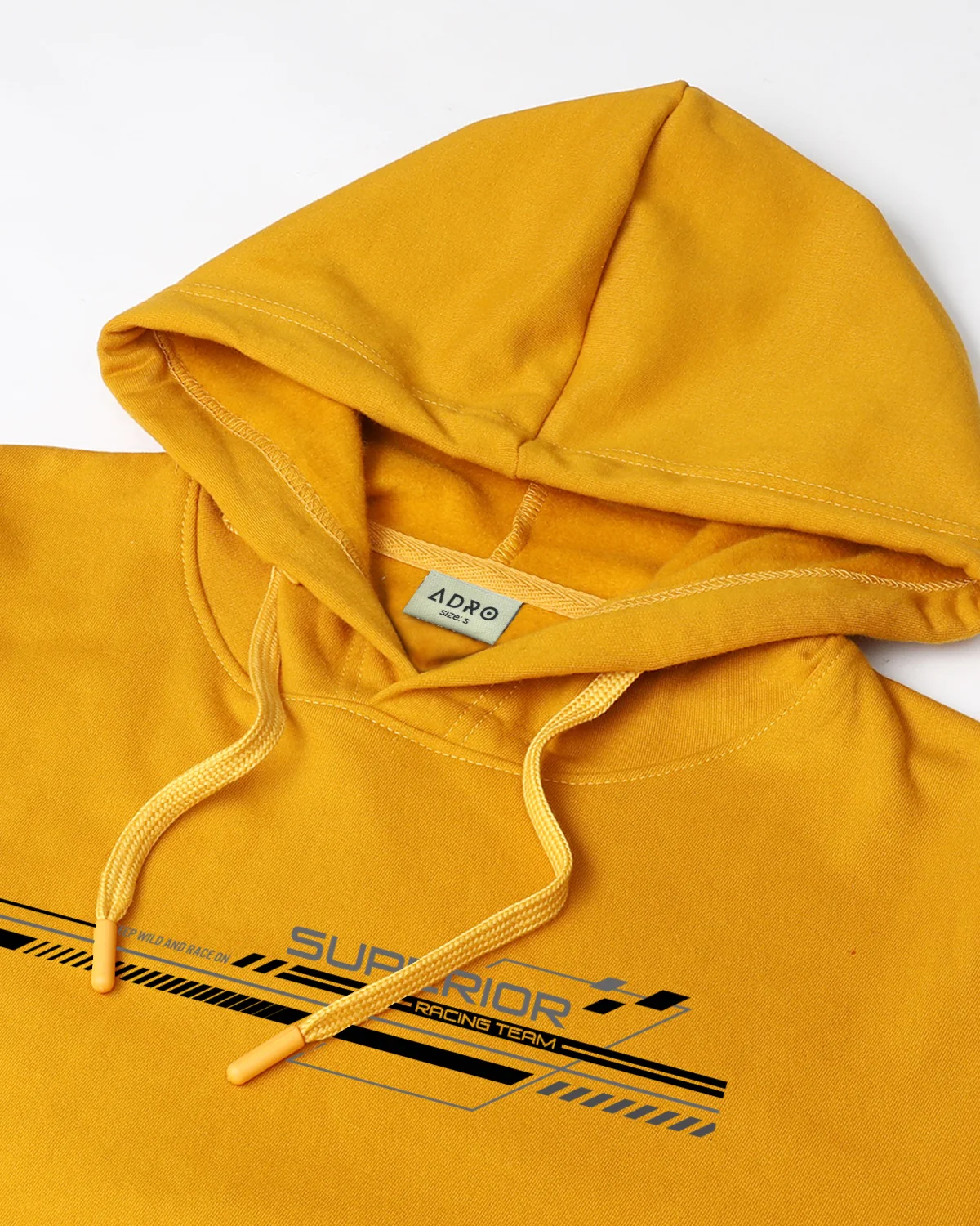 Men Mustard Long Lasting Printed Hoodie - Image 4