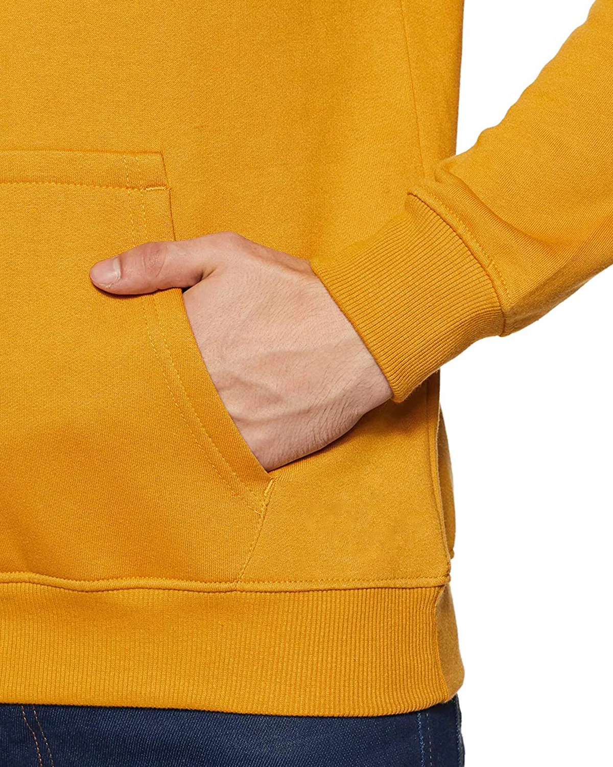 Men Mustard Long Lasting Printed Hoodie - Image 6