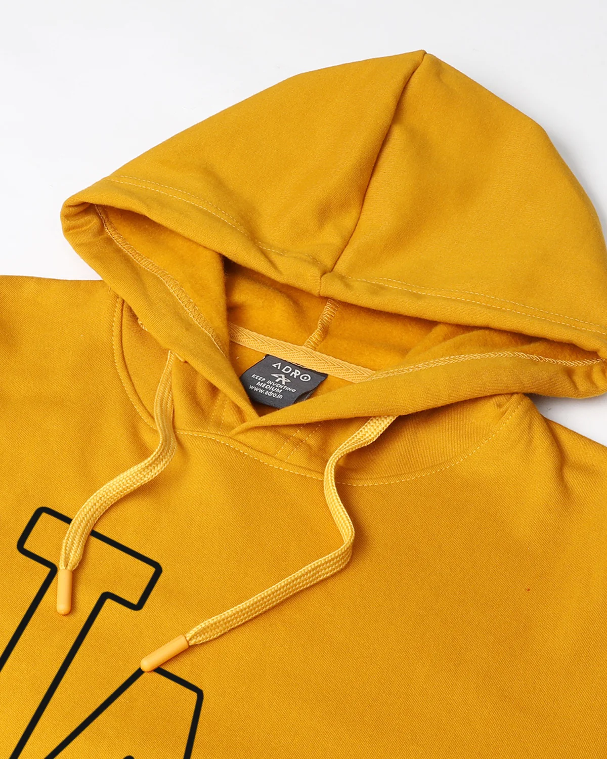 Men Mustard Printed Hoodie - Image 5