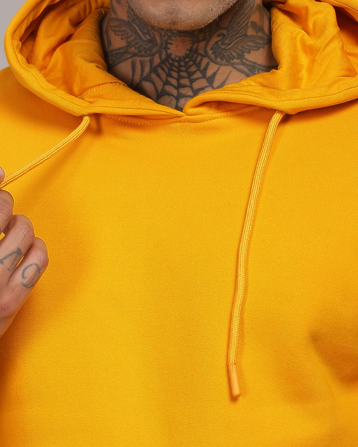 Men Mustard Printed Hoodie - Image 2