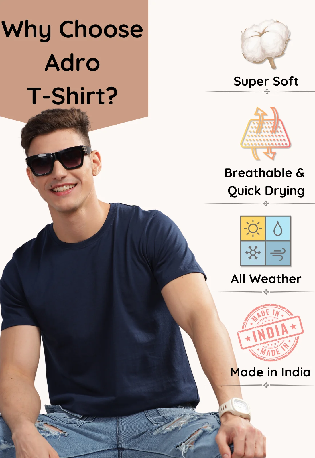 Men Mustard Round Neck T Shirt - Image 4
