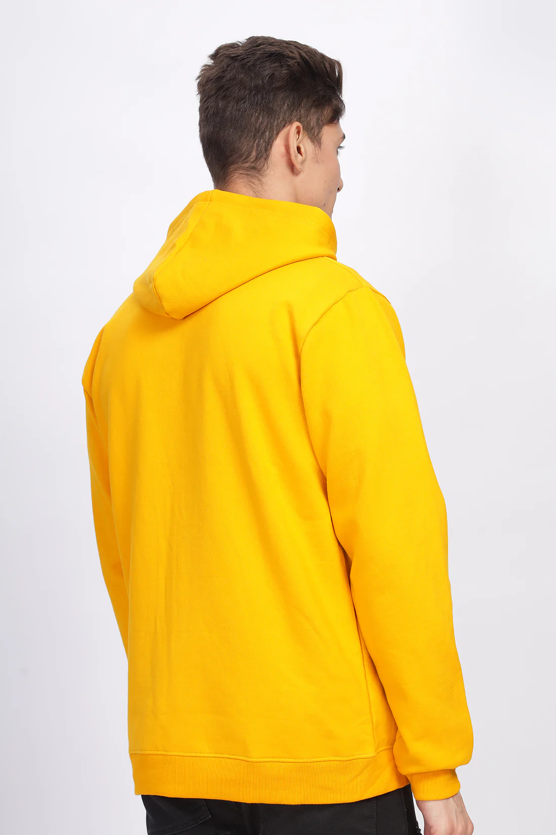 Men Mustard Sweatshirt With Zipper Hoodies - Image 2