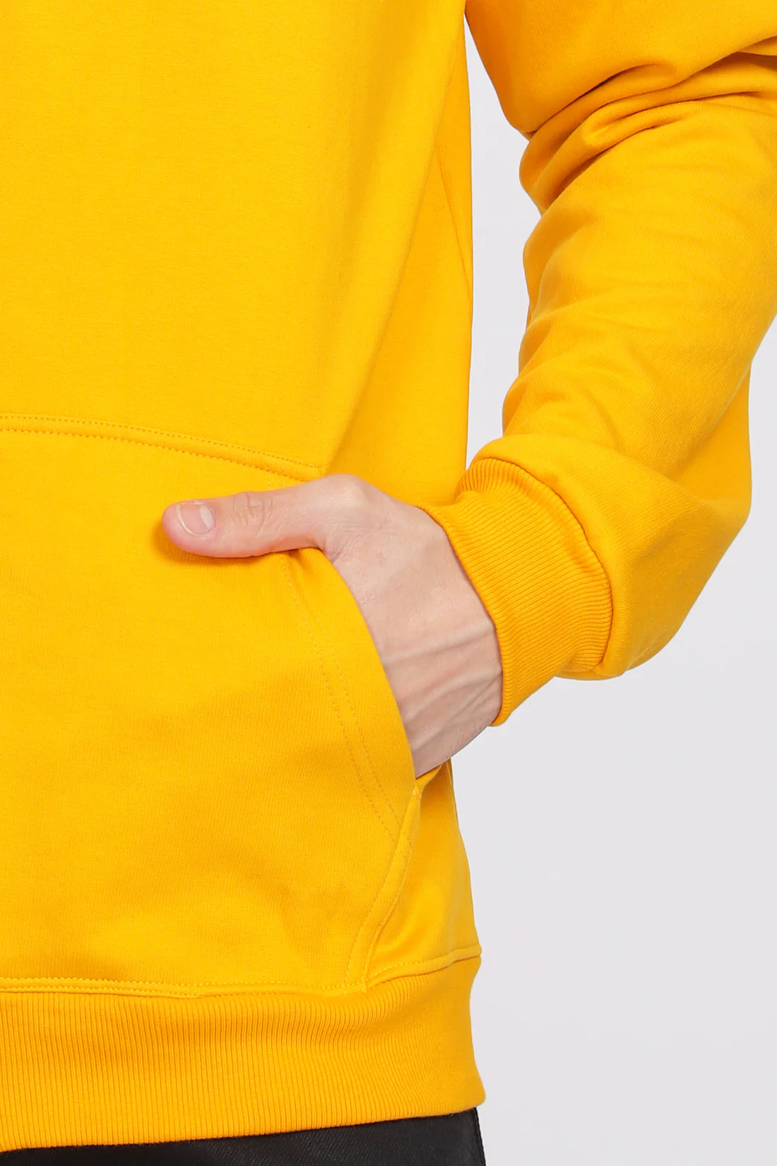 Men Mustard Sweatshirt With Zipper Hoodies - Image 7