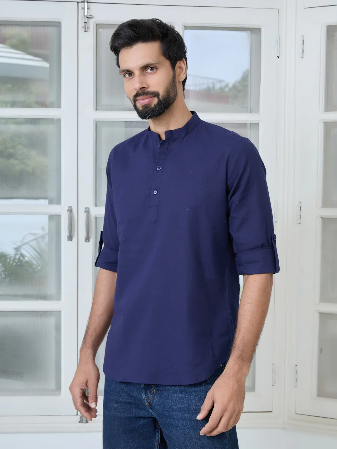Men Nave Pure cotton Short Kurta - Image 4