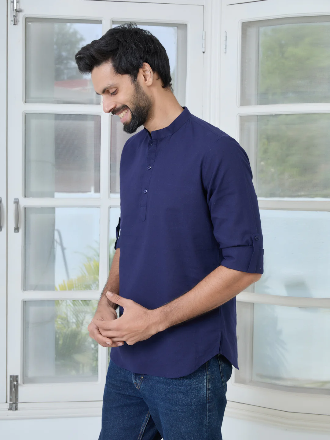 Men Nave Pure cotton Short Kurta - Image 8
