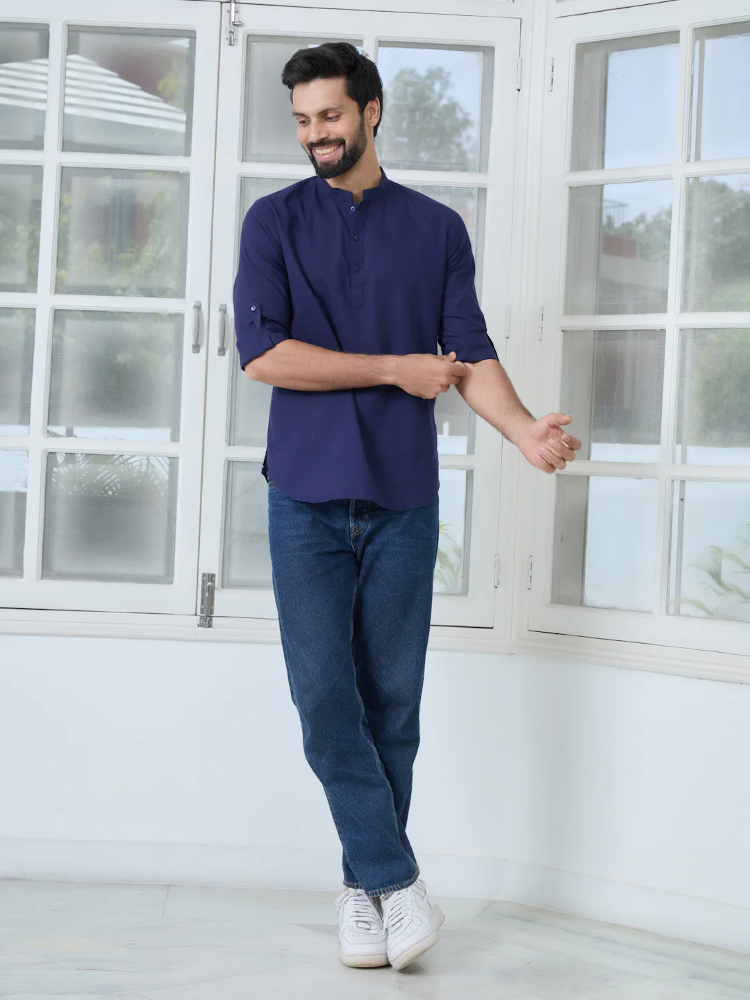Men Nave Pure cotton Short Kurta - Image 9