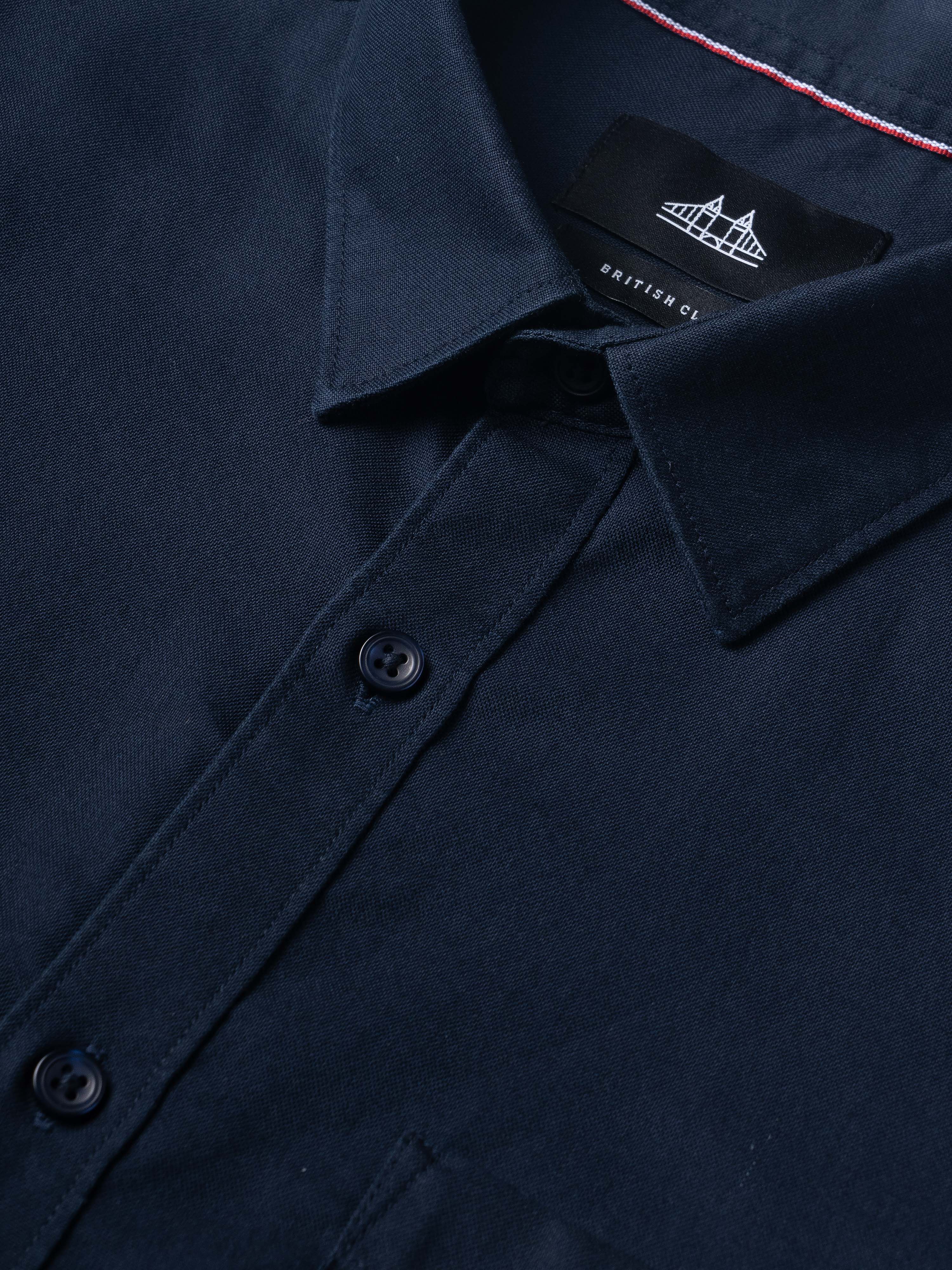 Men Navy Blue Casual Shirt - Image 8