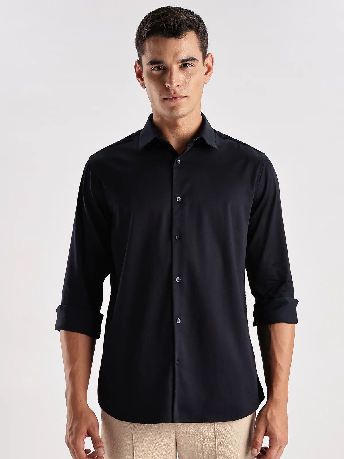 Men Navy Blue Casual Shirt - Image 7