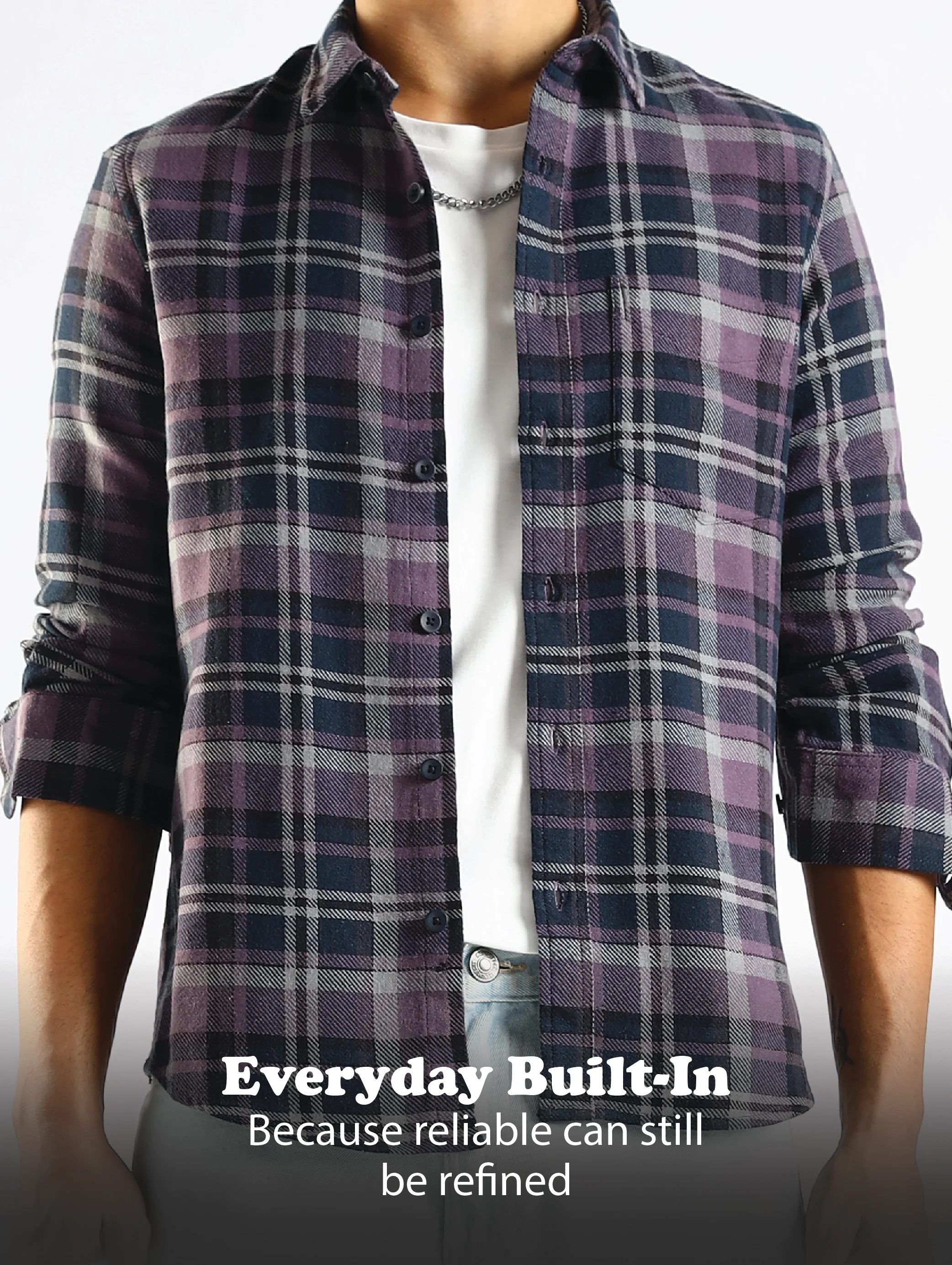 Men Navy Blue Cotton Blend Checked Shirt - Image 13