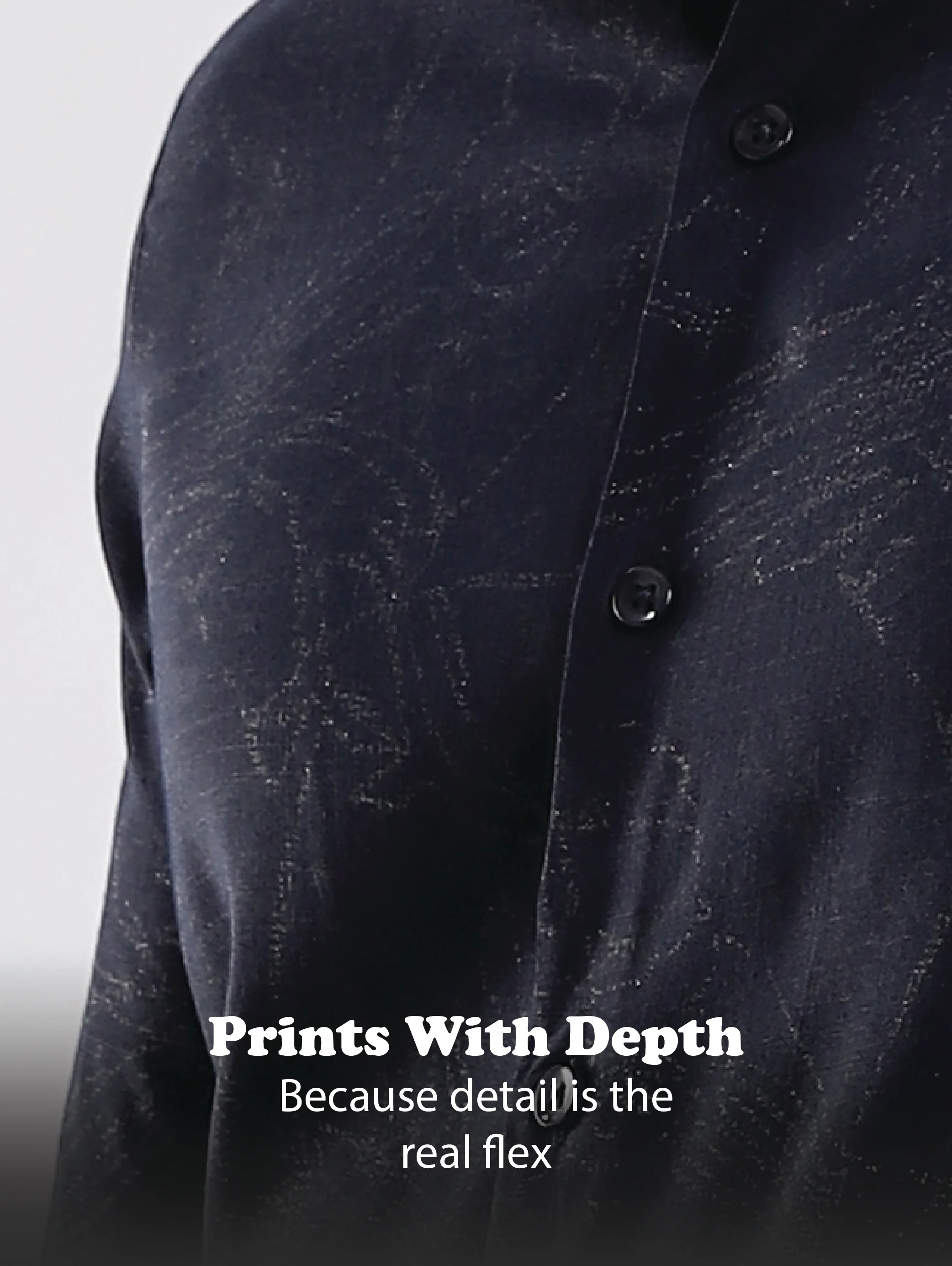 Men Navy Blue Glitter print festive wear - Image 5
