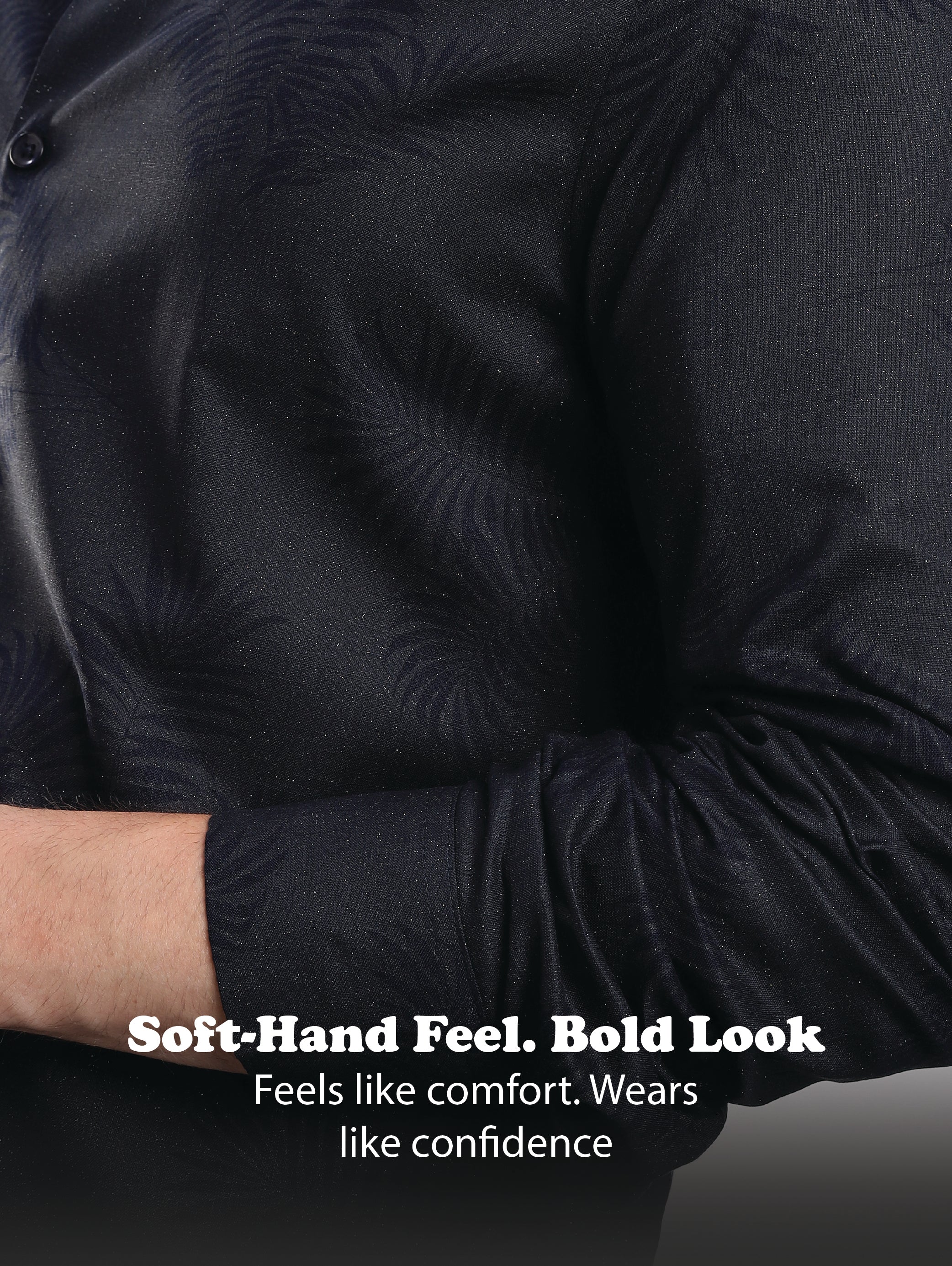 Men Navy Blue Glitter print festive wear - Image 13