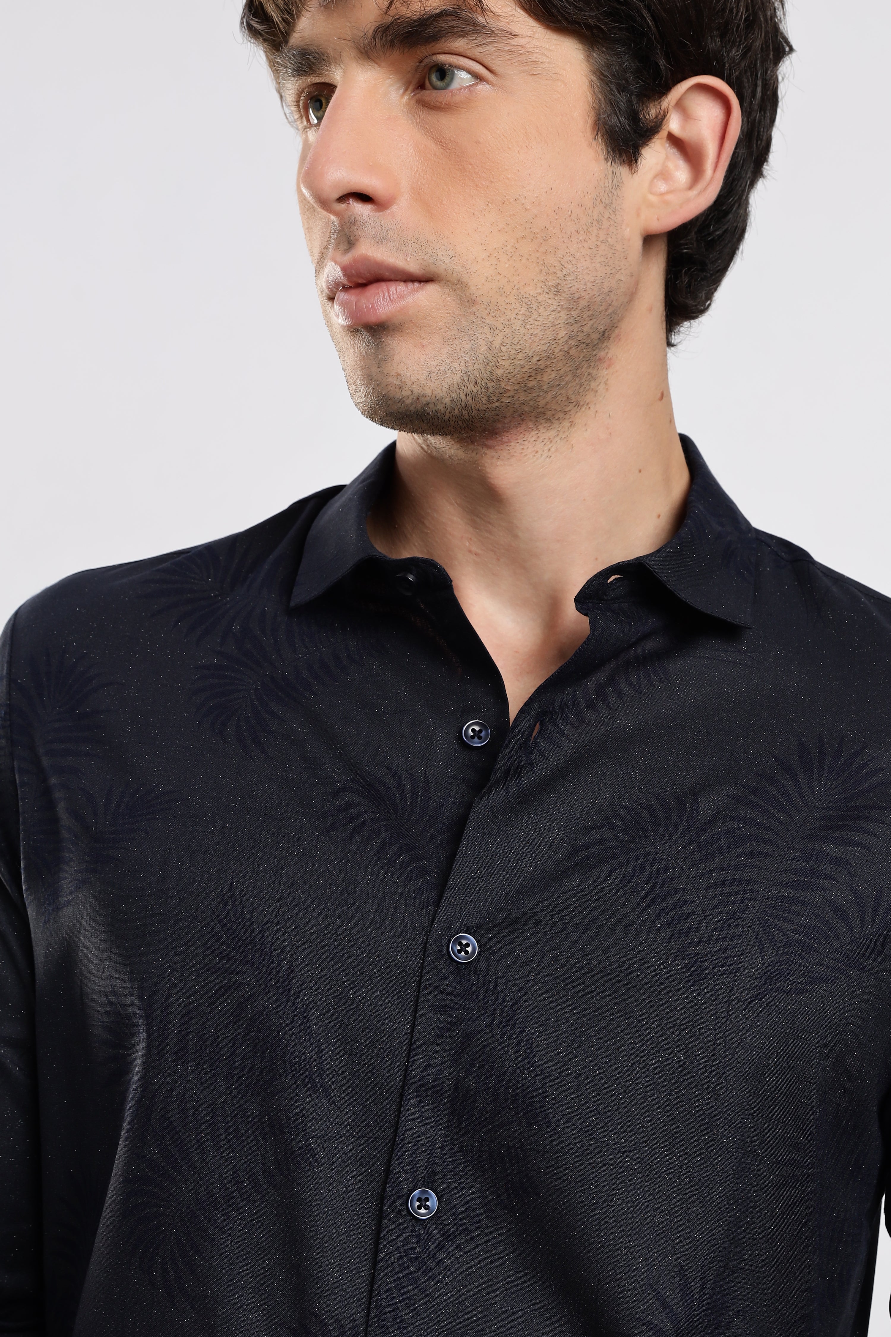 Men Navy Blue Glitter print festive wear - Image 6