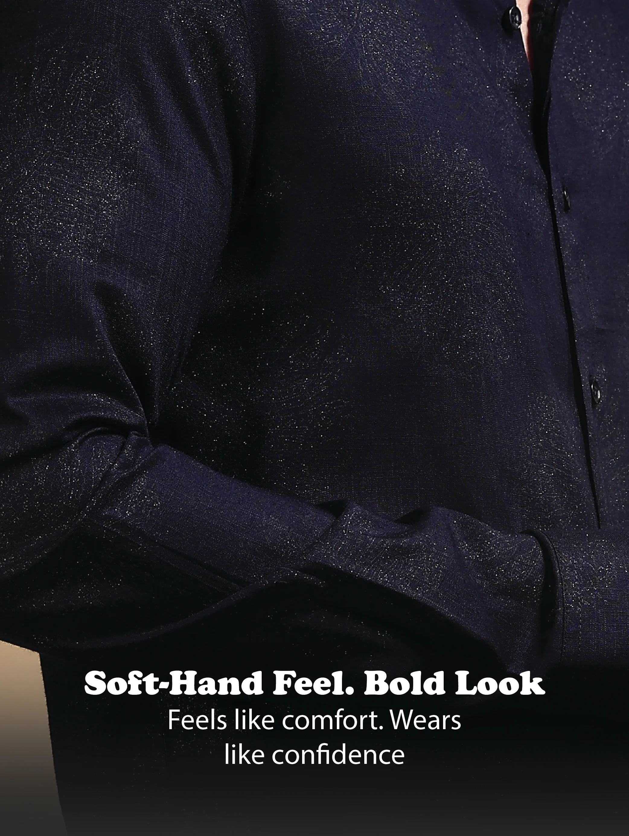 Men Navy Blue Glitter print festive wear - Image 12