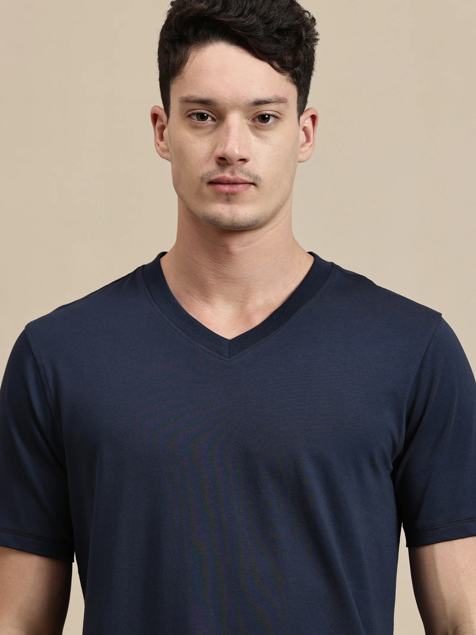 Men Navy Blue Half Sleeve T-Shirt - Image 4