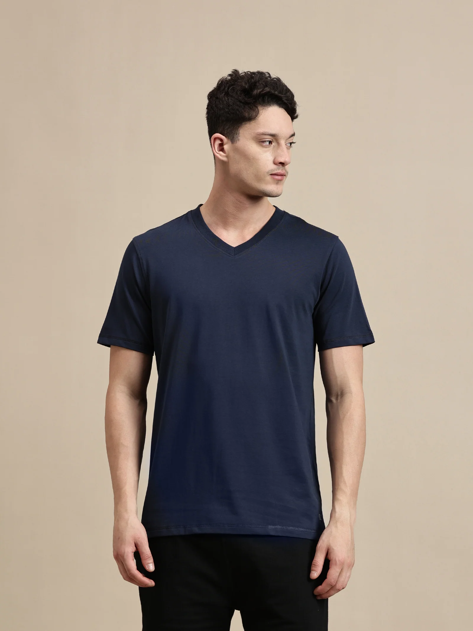 Men Navy Blue Half Sleeve T-Shirt - Image 5