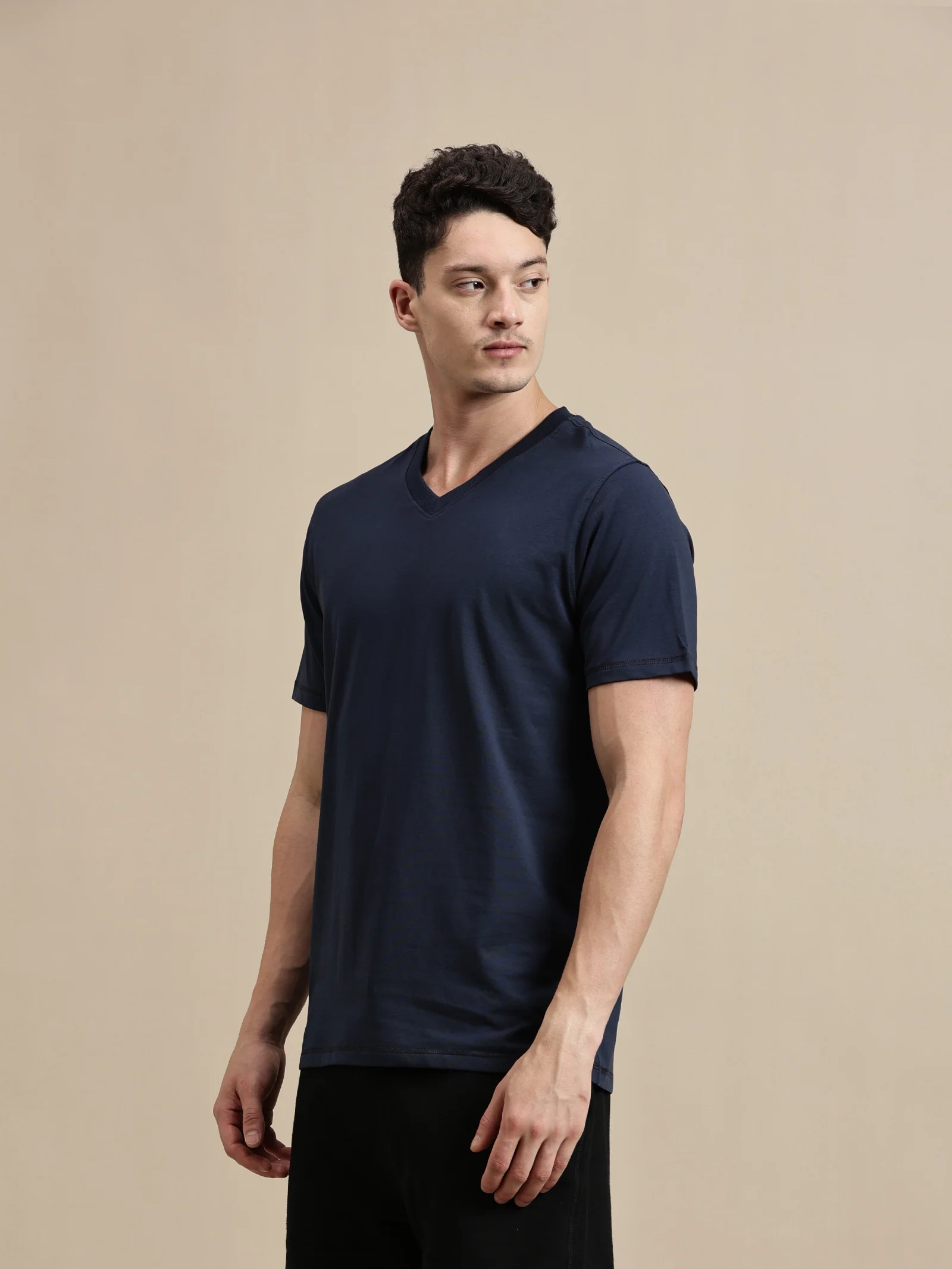 Men Navy Blue Half Sleeve T-Shirt - Image 6