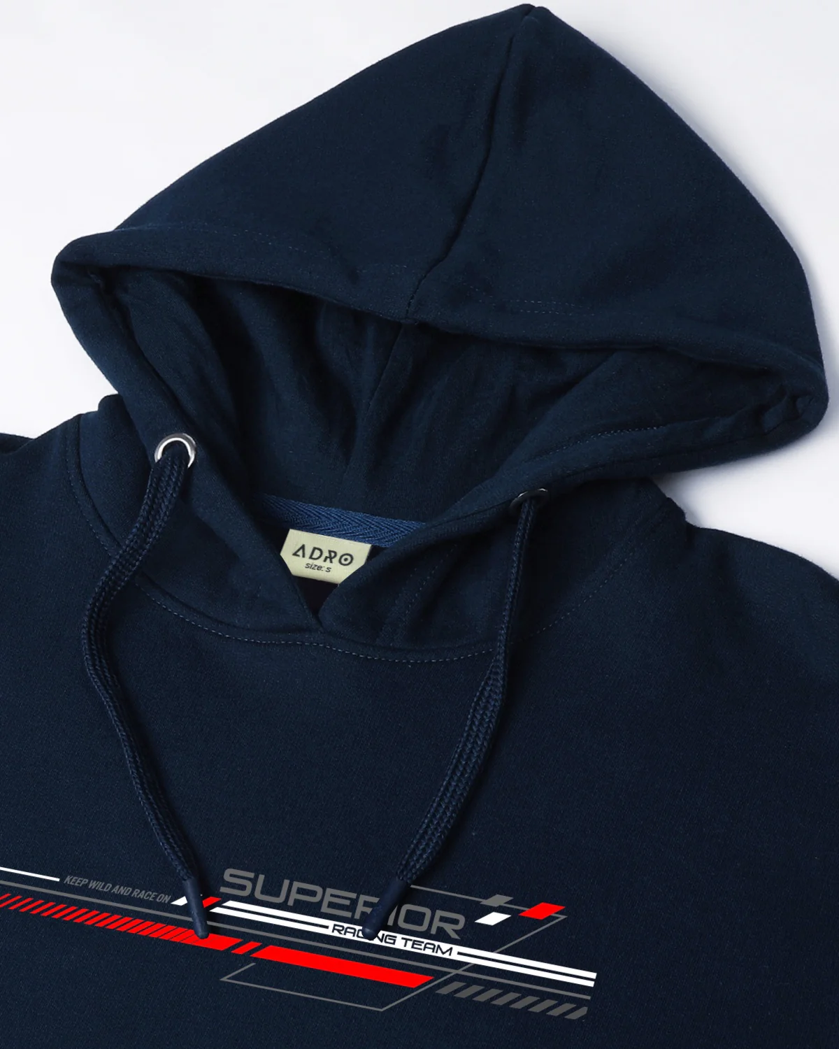 Men Navy Blue Long Lasting Printed Hoodie - Image 4