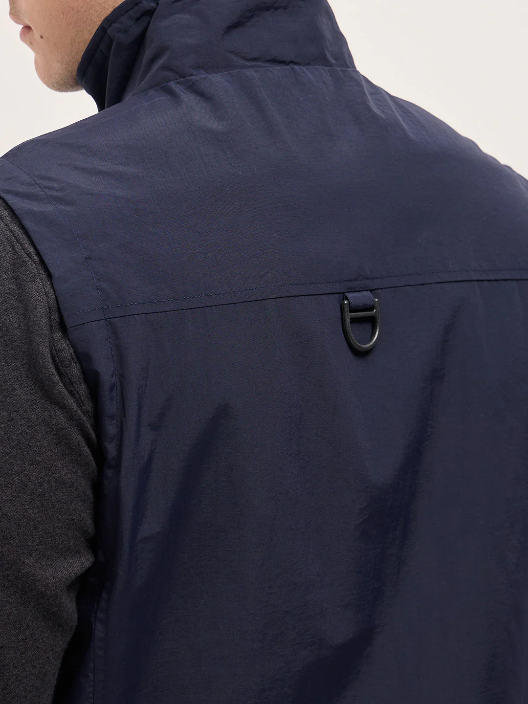 Men Navy Blue Outdoor Utility Multi-Pocket Vest Jacket - Image 6