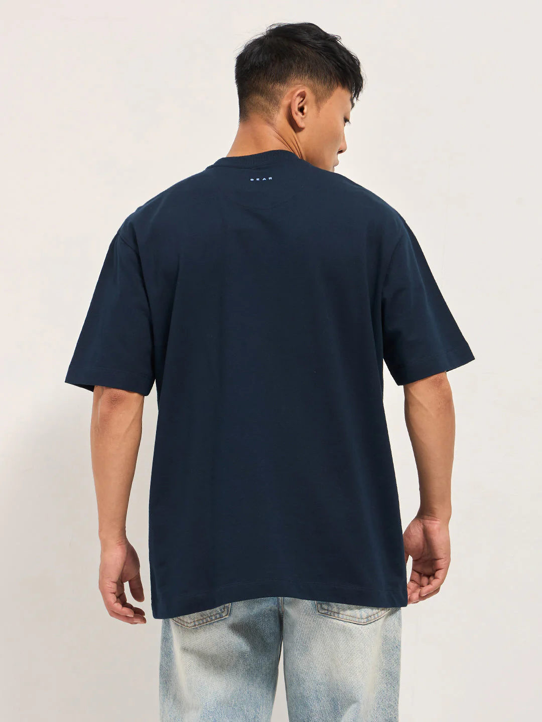 Men Navy Blue Oversized T-Shirt - Image 2