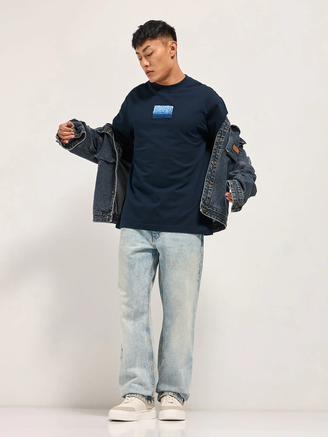 Men Navy Blue Oversized T-Shirt - Image 4