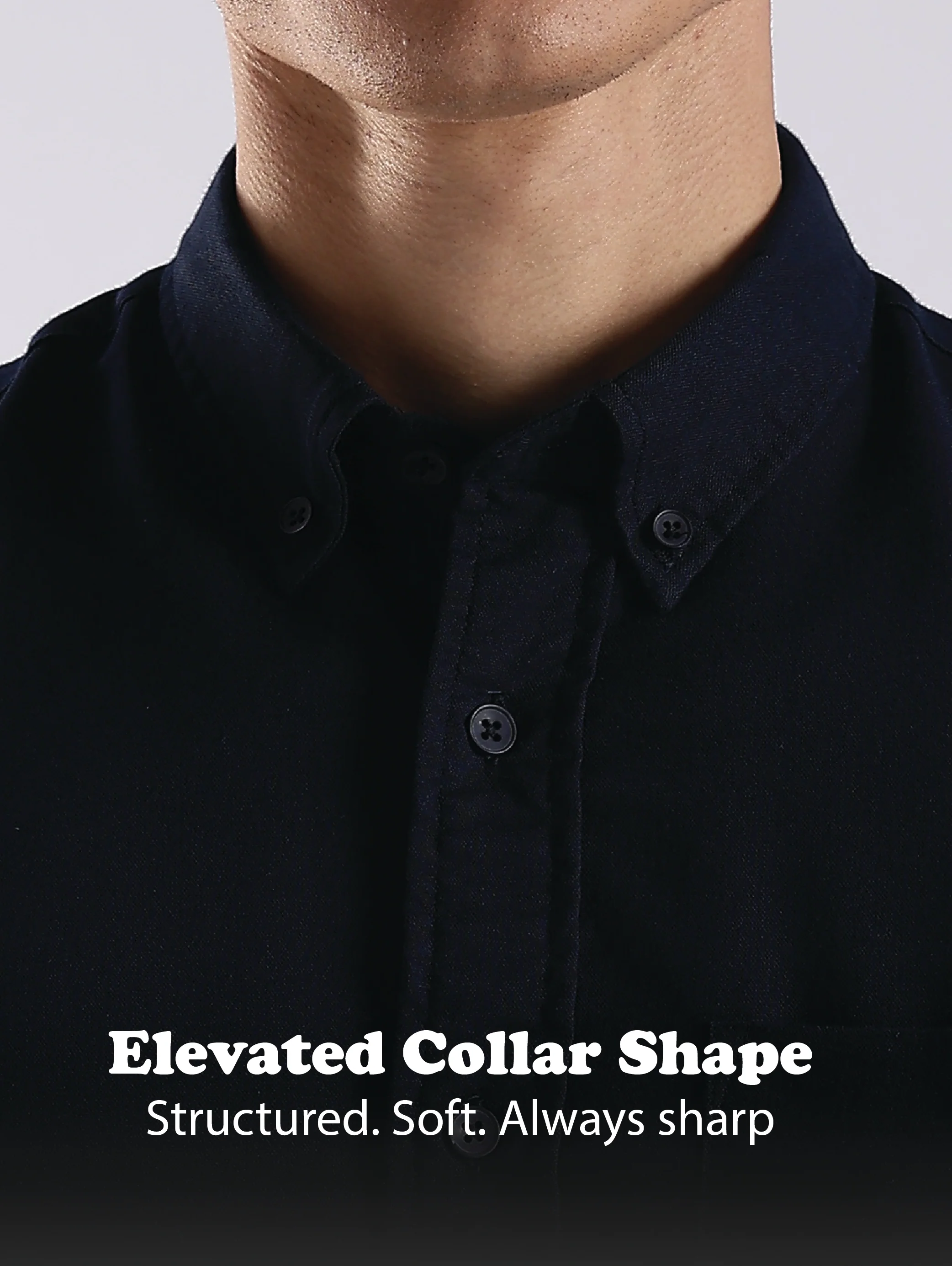 Men Navy Blue Oxford Solid Shirt - Image 14