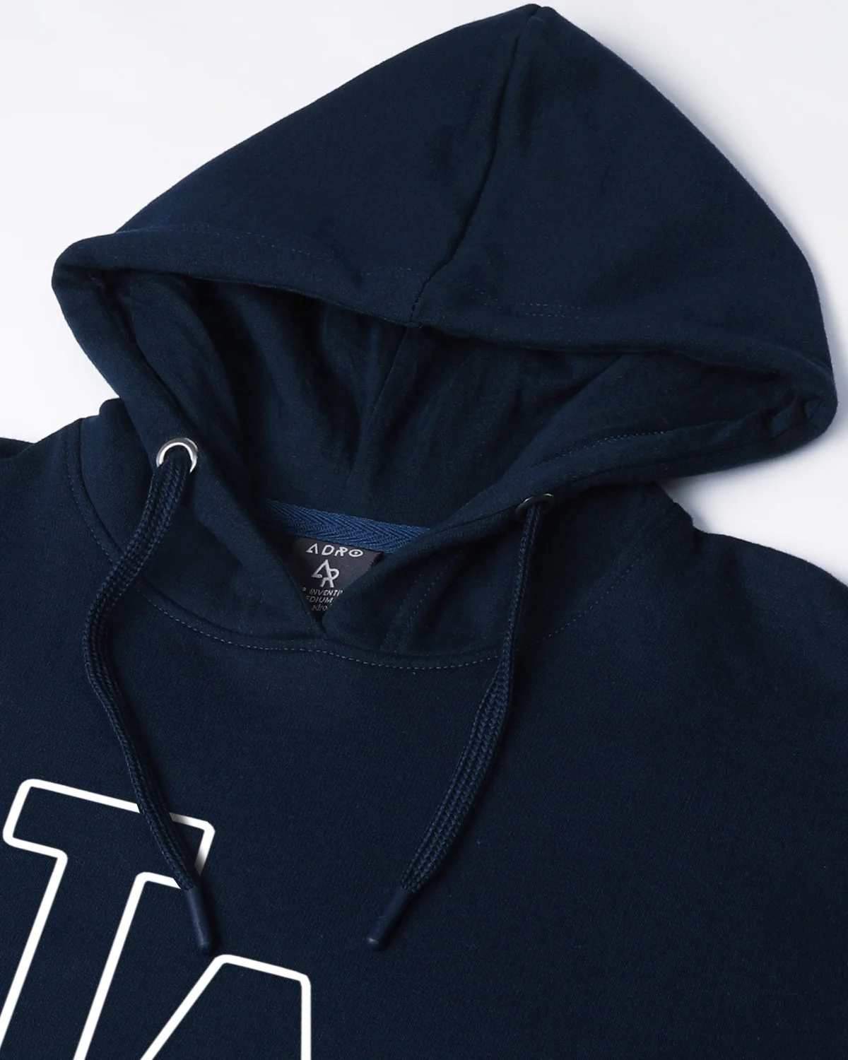 Men Navy Blue Printed Hoodie - Image 6