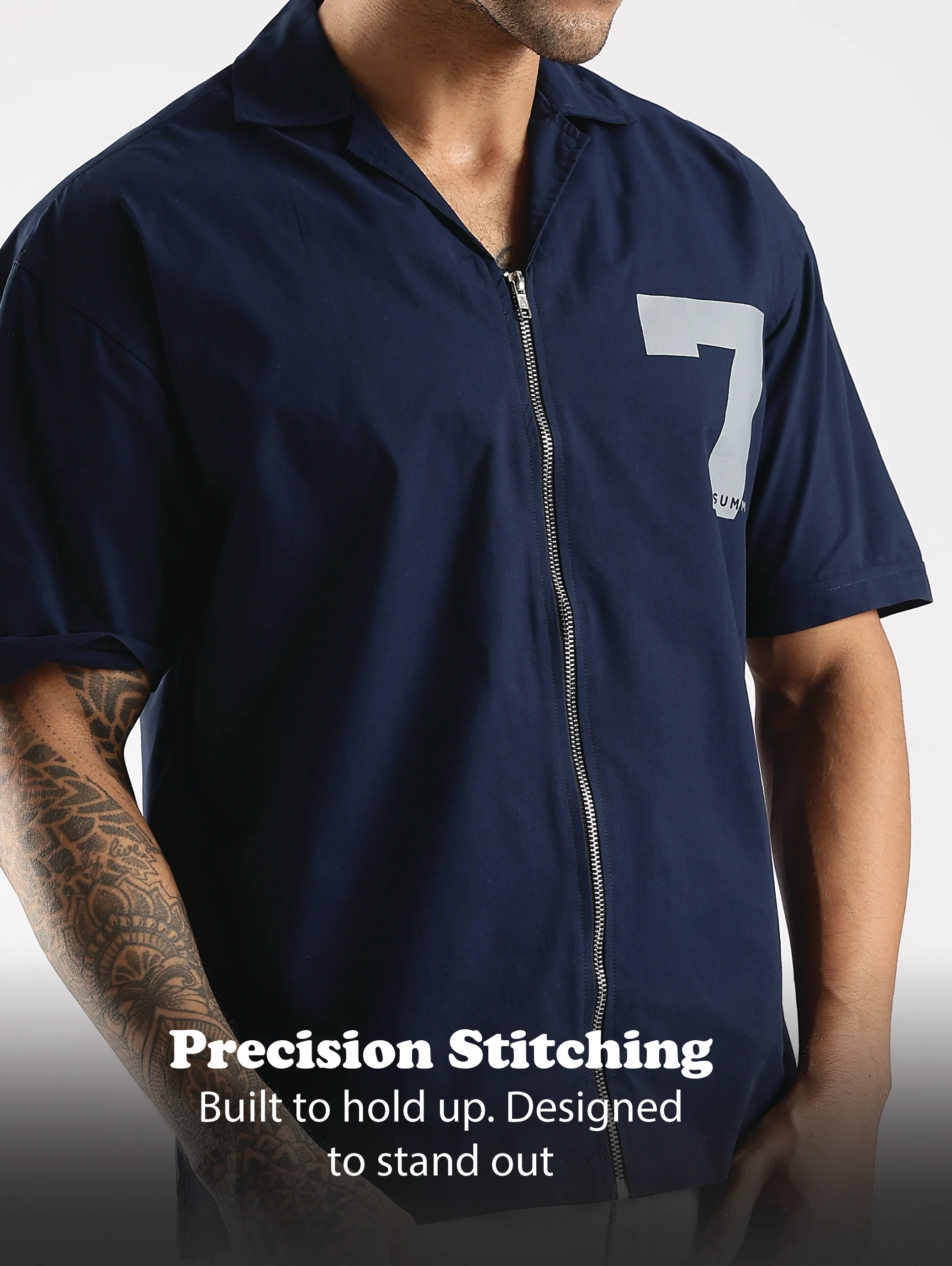 Men Navy Blue Slim Fit Shirt - Image 11