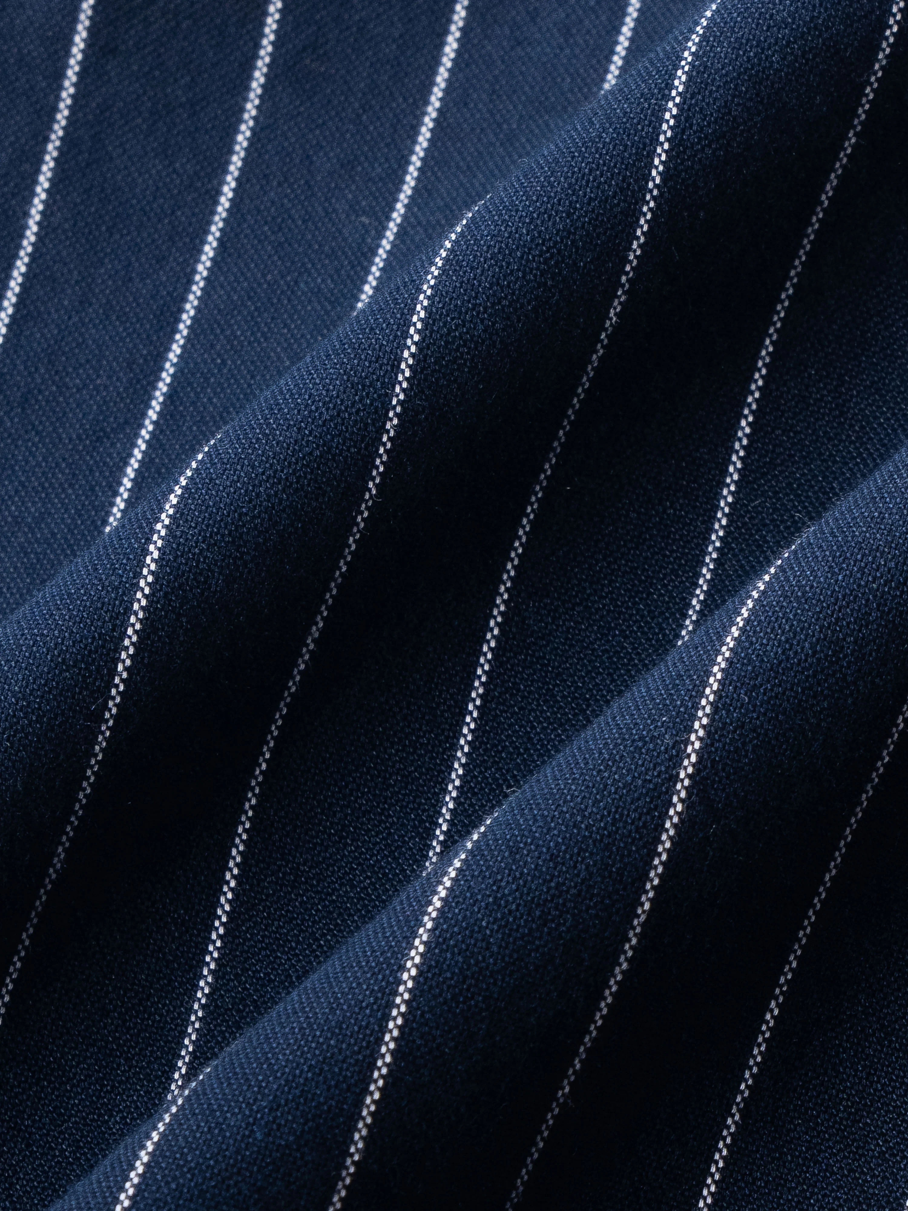 Men Navy Blue Striped Shirt - Image 4